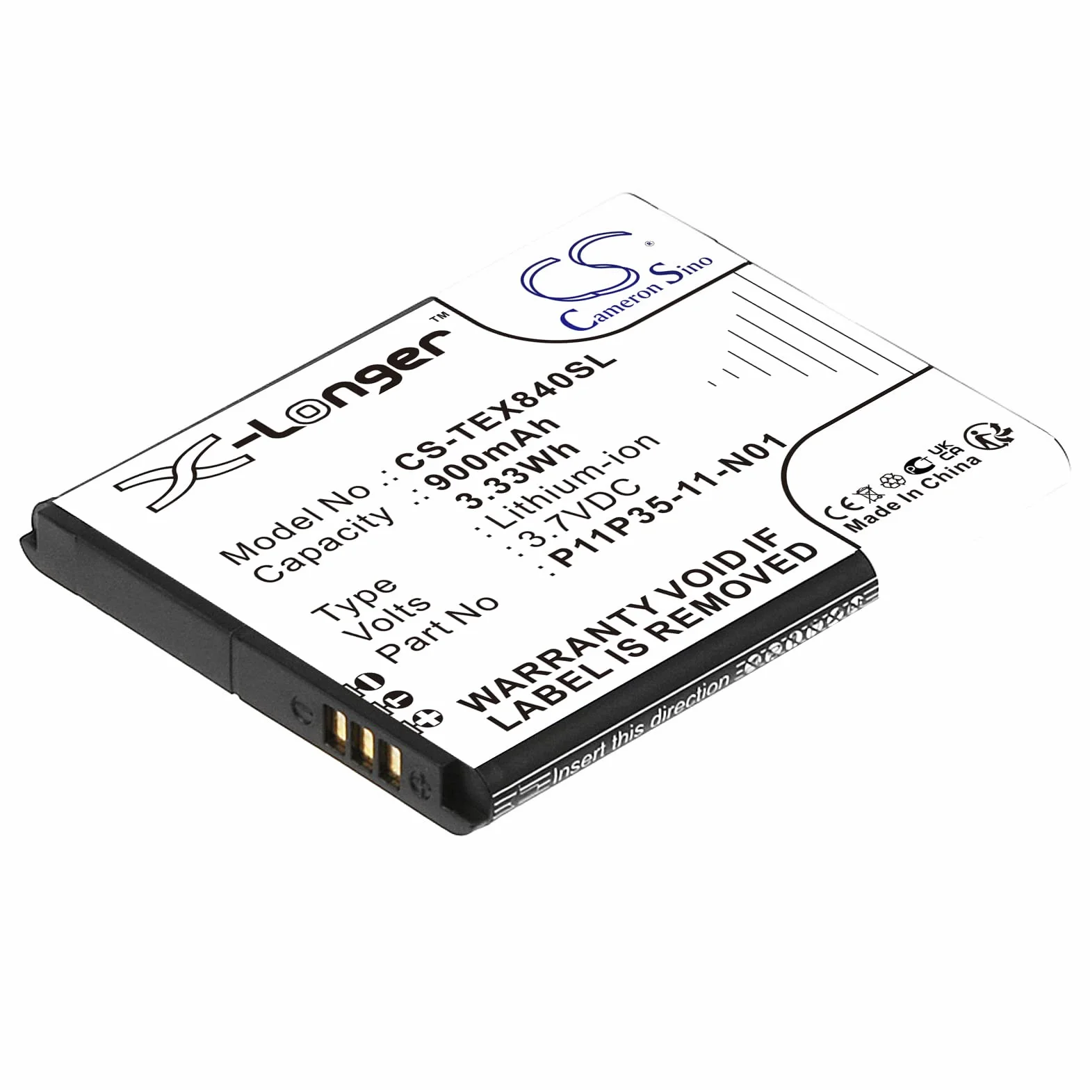 CS-TEX840SL Baterie 1300mAh kompatybilny z [TEXAS INSTRUMENTS] SELECT TI-Nspire CX, TI Nspire CX, TI Nspire CX CAS Graphing, TI-84 CE, TI-84 Plus CE, TI-Nspire CX CAS zastępuje 3.7L12005SPA, P11P35-1