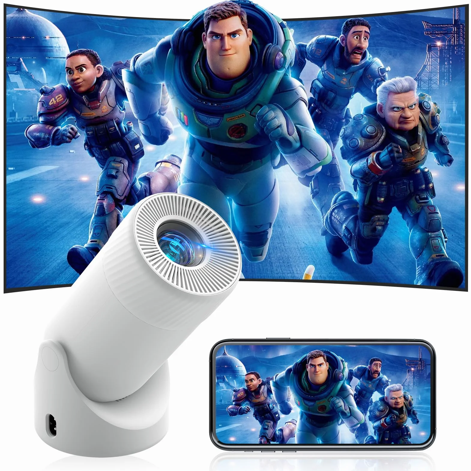 Projektor XL2-23E 4K Mini Inteligentny z Wi-Fi 6 5G Bluetooth Automatyczna Korekcja Trapezu