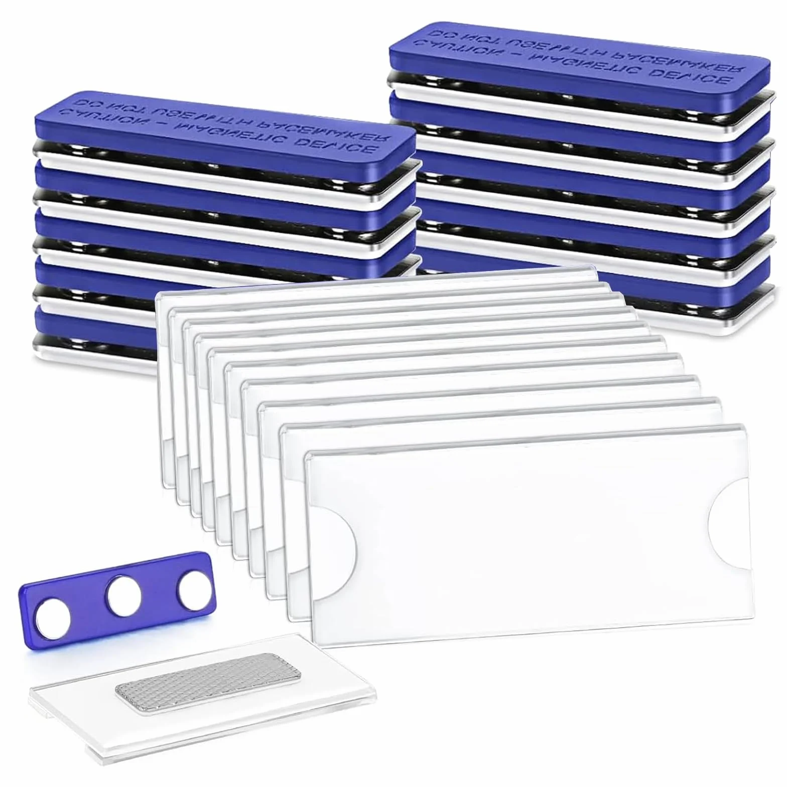 10 sztuk magnetycznych identyfikatorów, identyfikator magnetyczny 75 x 30mm, identyfikatory na ubrania magnetyczne, holder na identyfikator 3-stronicowy