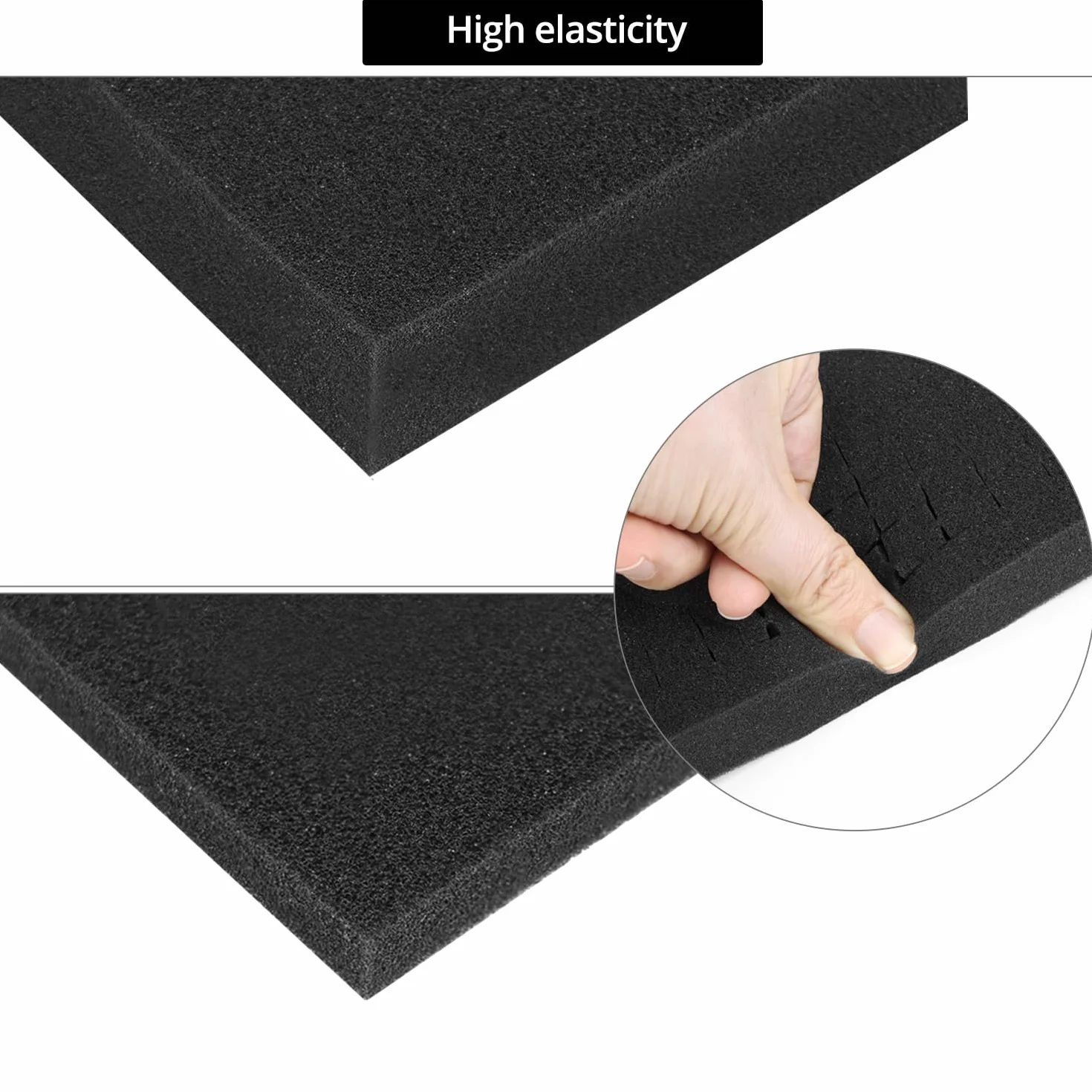 QWORK® pianka kostkowa z pianki siatkowej, 4 sztuki, 400 x 300 x 25 mm 400 x 300 x 10 mm, może być używana do ochrony narzędzi, aparatów, kosmetyków i rzemiosła
