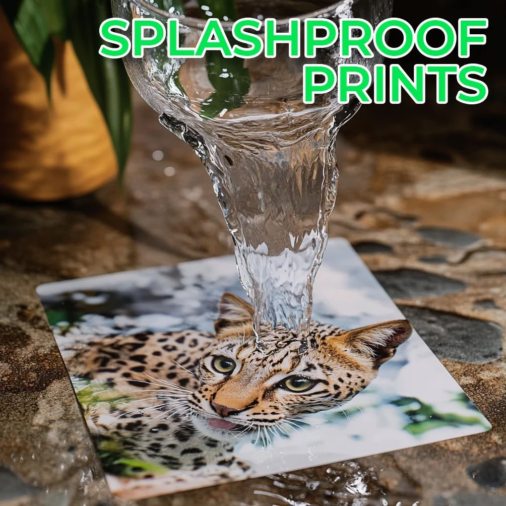 Evergreen Goods Błyszczący samoprzylepny papier fotograficzny A4, 20 arkuszy, 200 g/m², wodoodporny, duża siła klejenia, kompatybilny z drukarkami atramentowymi i laserowymi, idealny do etykiet