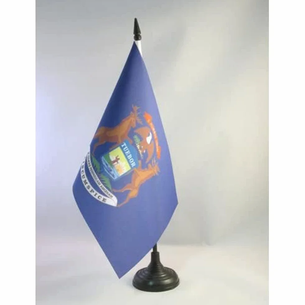 Drapeau de Table Michigan, 21cm x 14cm
