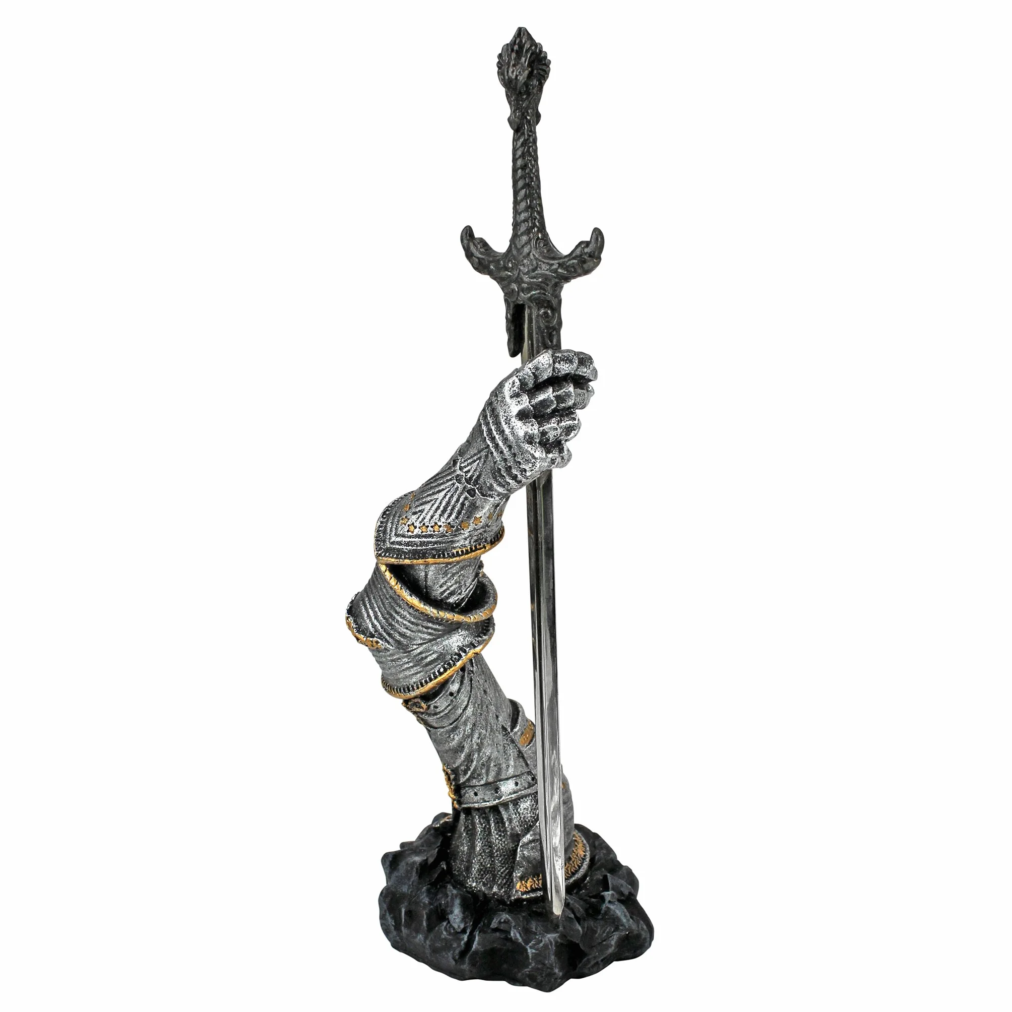Design Toscano CL4118 King Arthur's Sword of Excalibur otwieracz do listów biurko posąg, 25,5 cm, żywica poliestrowa, wykończenie cynowe