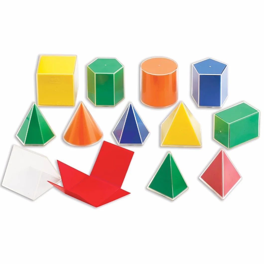 edxeducation 2D3D Geometryczne Bryły Zestaw 24 Kształtów Siatek i Przewodnik