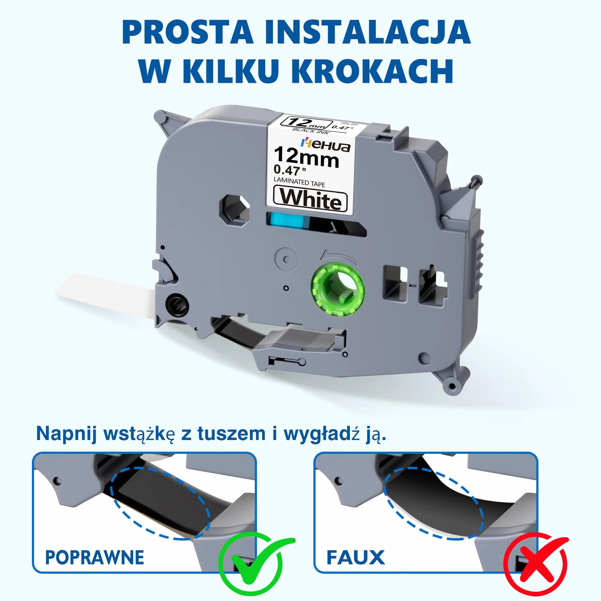 4x Hehua Kompatybilny Tze-231 dla Brother P-touch Tapes 12 mm 0,47 Czarny na Białej Taśma Tze231, Zamienna etykietowanie dla Brother pt-1000 p touch Cube h105 h100lb H107B 1280 101c h100r d200 d400