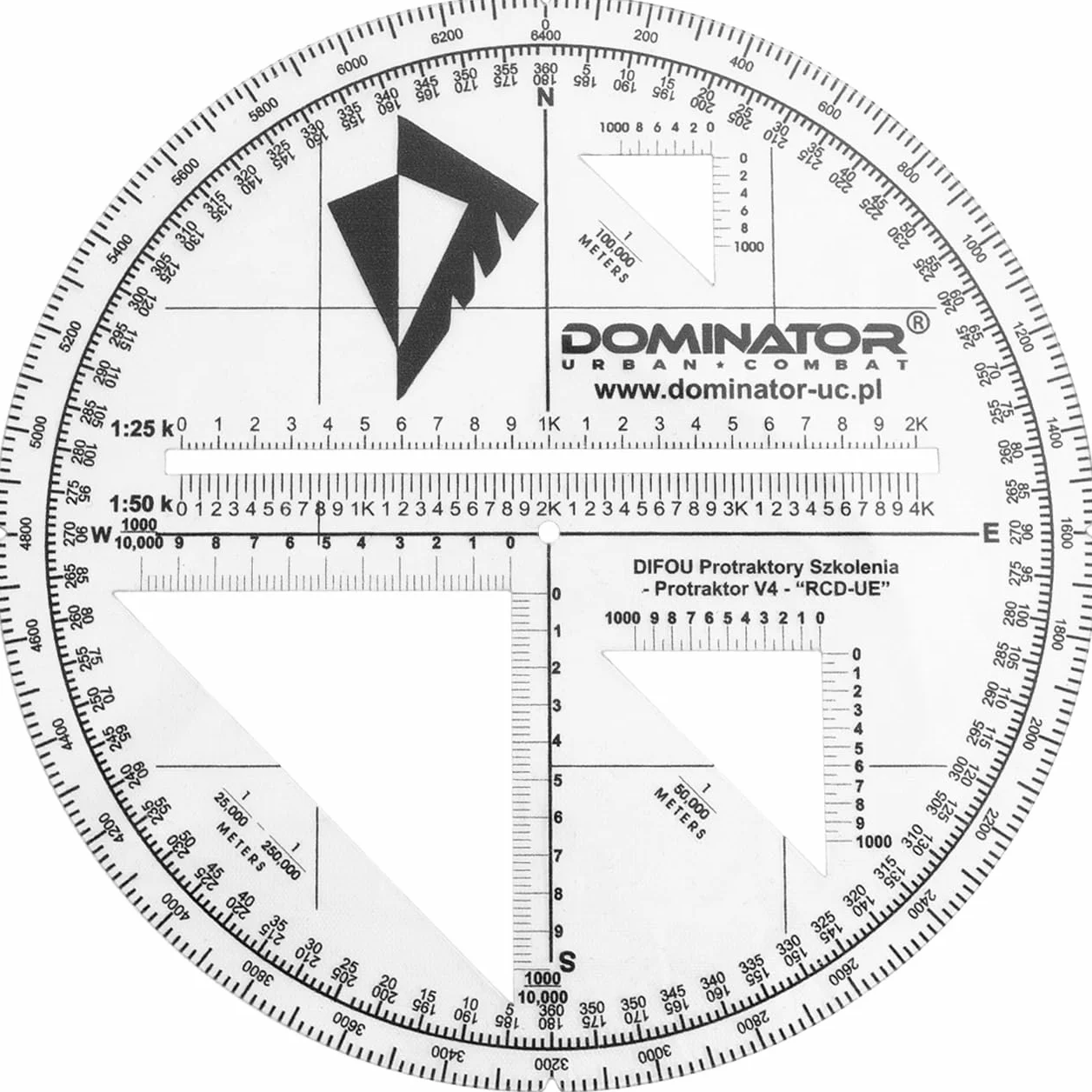 DOMINATOR URBAN COMBAT Taktyczny kątomierz mapowy BW Card Protraktor V4