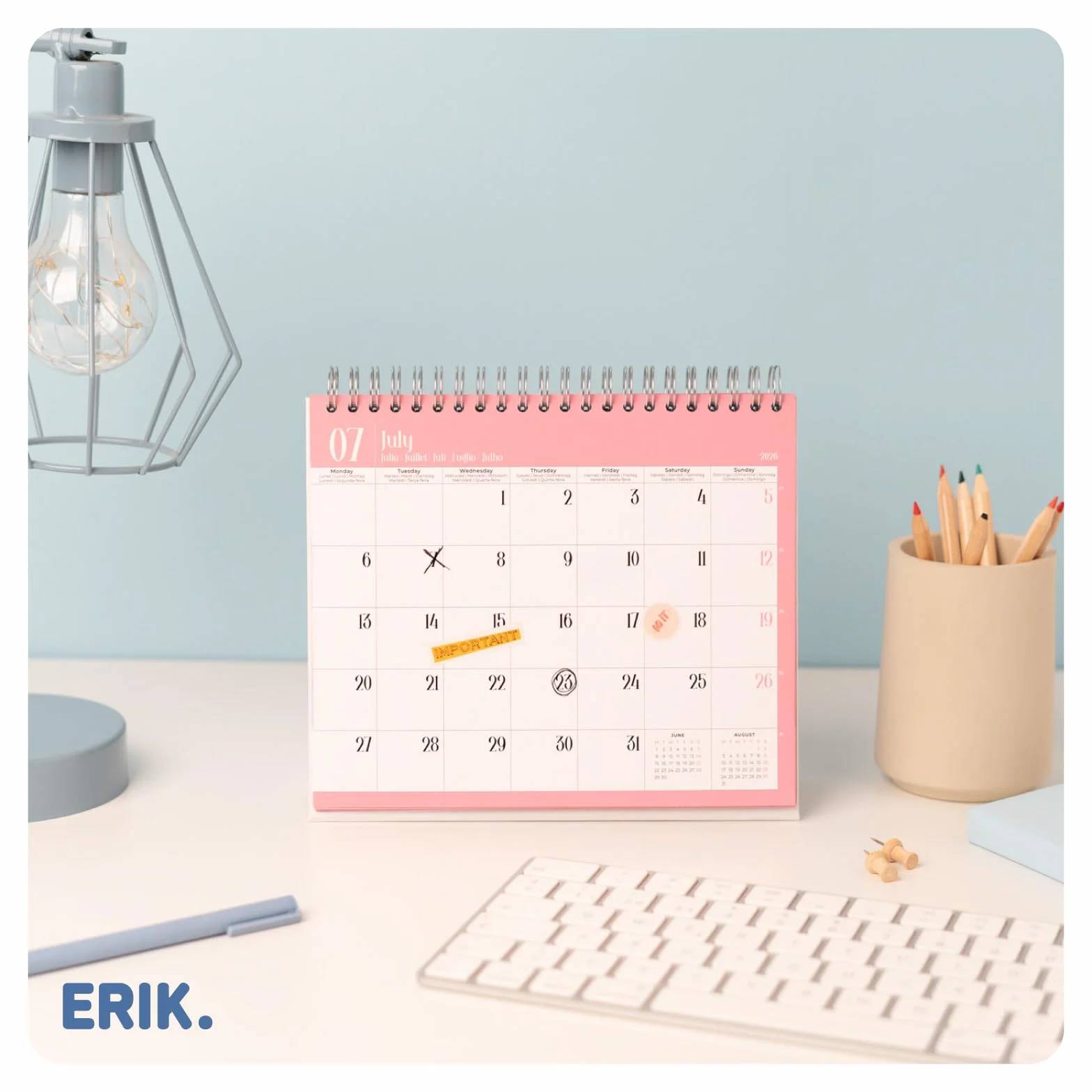 Grupo Erik Desk Calendar 2026 - Paris Calendar 2026 Month To View | Monthly Desk Planner, Desktop Gifts Under 10 Pounds | Travel Gifts For Friends