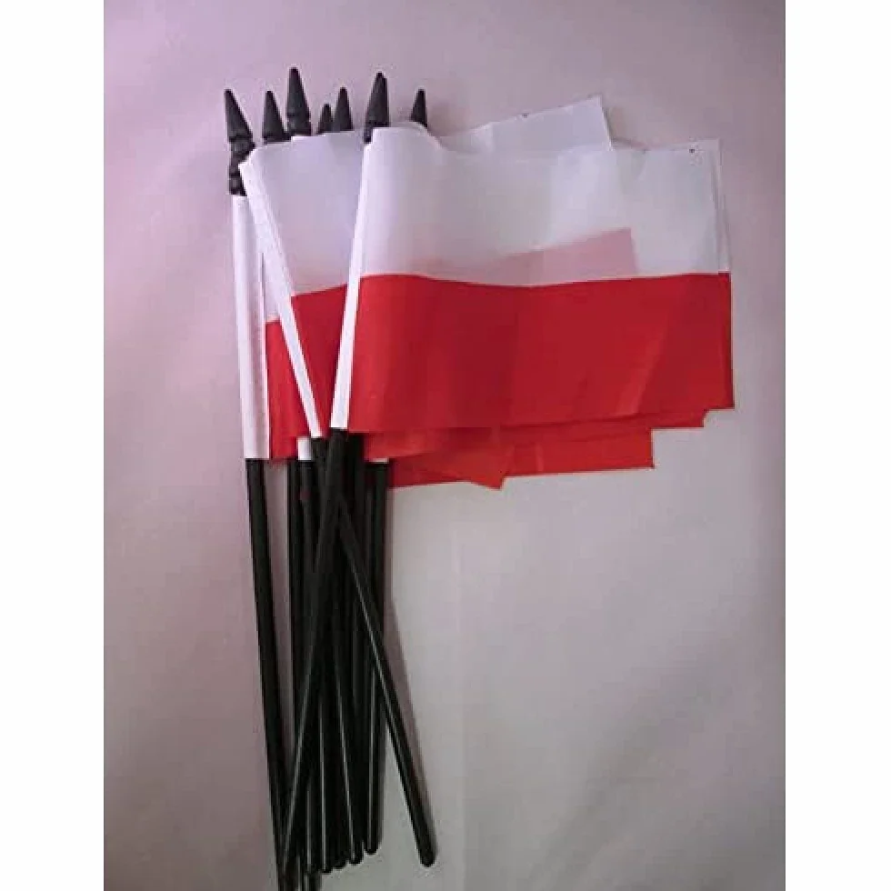 AZ FLAG Flaga Polski 15 x 10 cm - Polska 10 sztuk mini flaga 10 x 15 cm - flagi