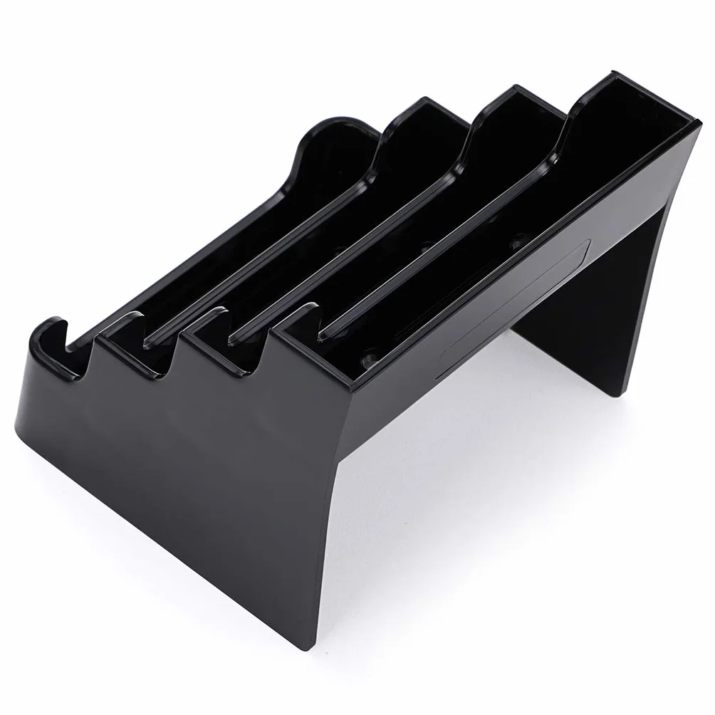 BTSKY Czarne akrylowe etui na wizytówki, 4 kieszonkowe stojaki, organizer na biurko 2 szt