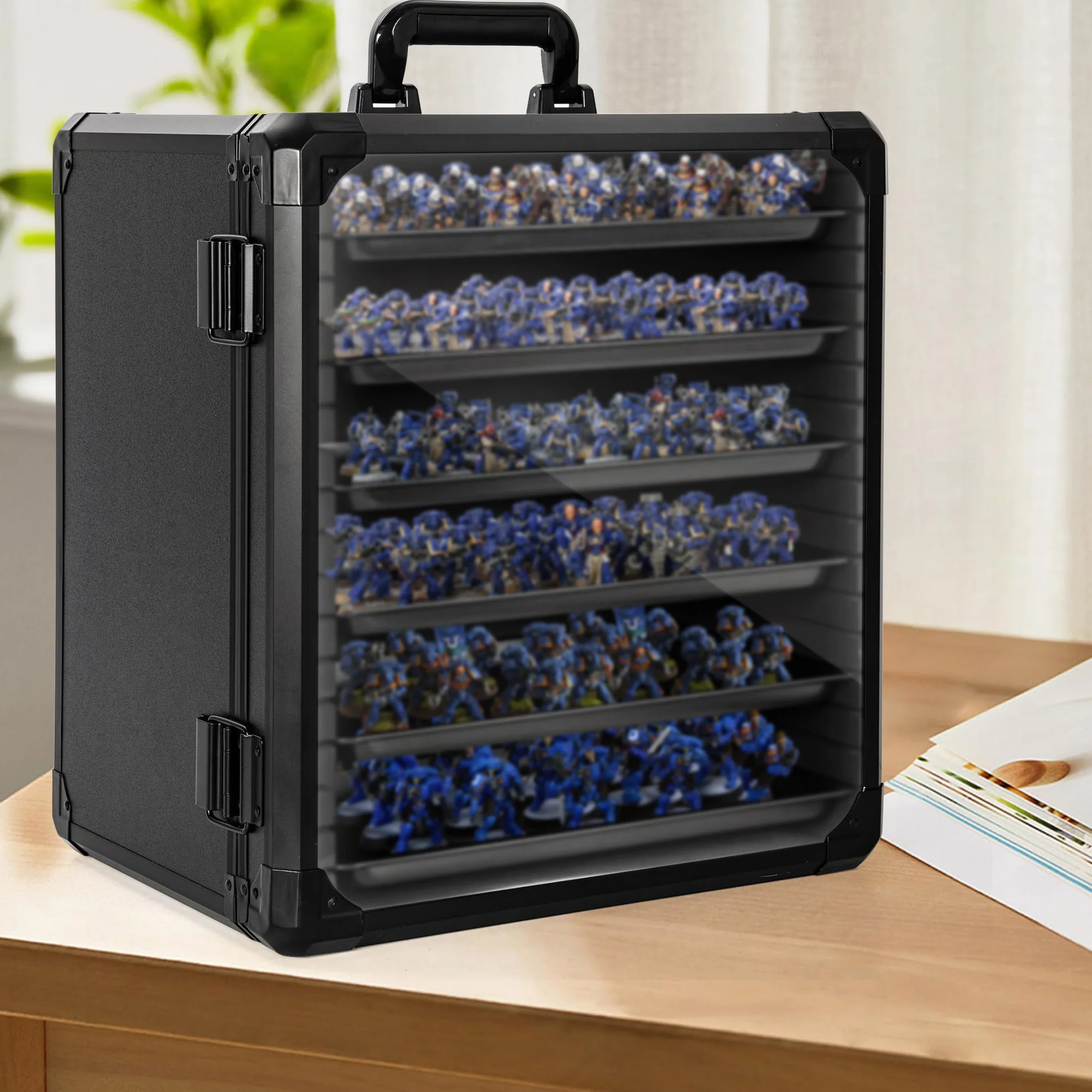 AKOZLIN Miniaturowa walizka transportowa L-40 x 40 cm z zamkiem magnetyczne przegródki metalowe