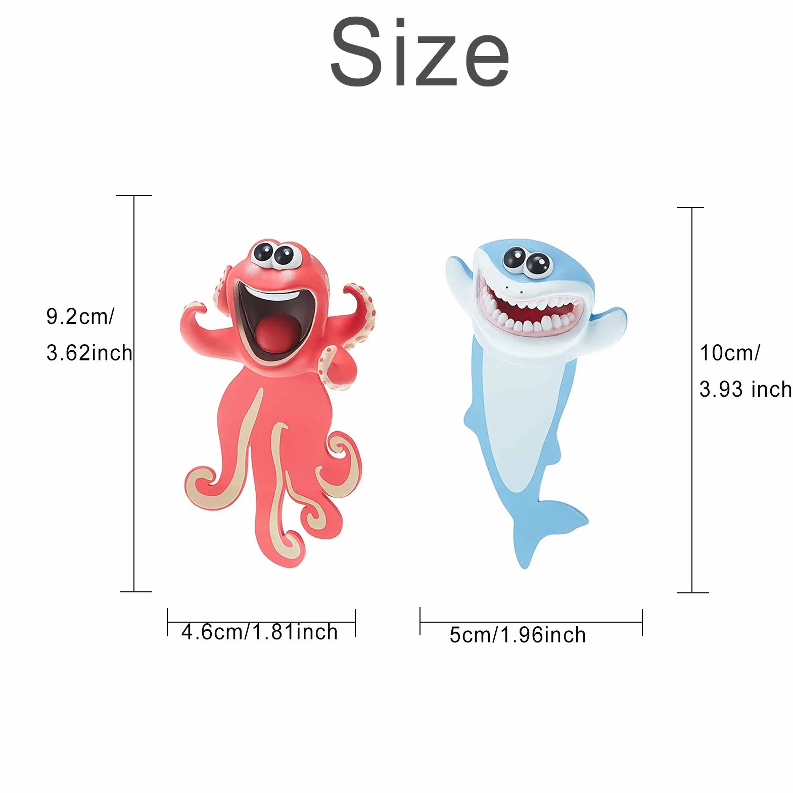 Alldo zestaw zakładek do książek, 2 szt., materiał PCW, zakładka dla zwierząt, osiołek, panda, rekin, ośmiornica, zabawne zakładki 3D, dla chłopców, dziewcząt, dzieci, studentów
