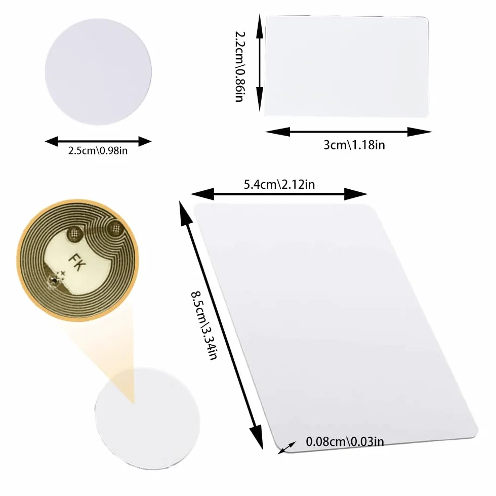 45 szt. Smart White Card Tag Rewritable