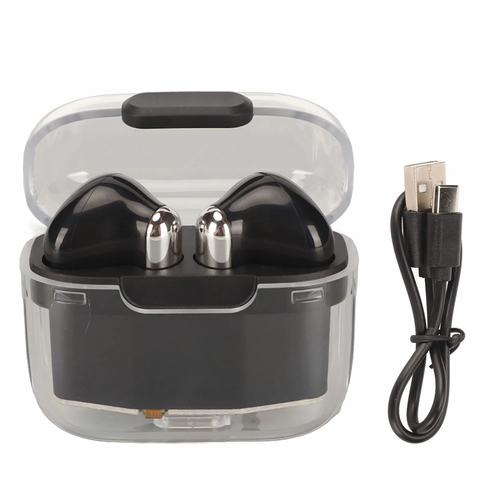 J207 Voice Translator Earbuds, BT5.3 Instant Voice Translation Device with Transparent Case, Language Translator Earbuds Supports 144 Languages
