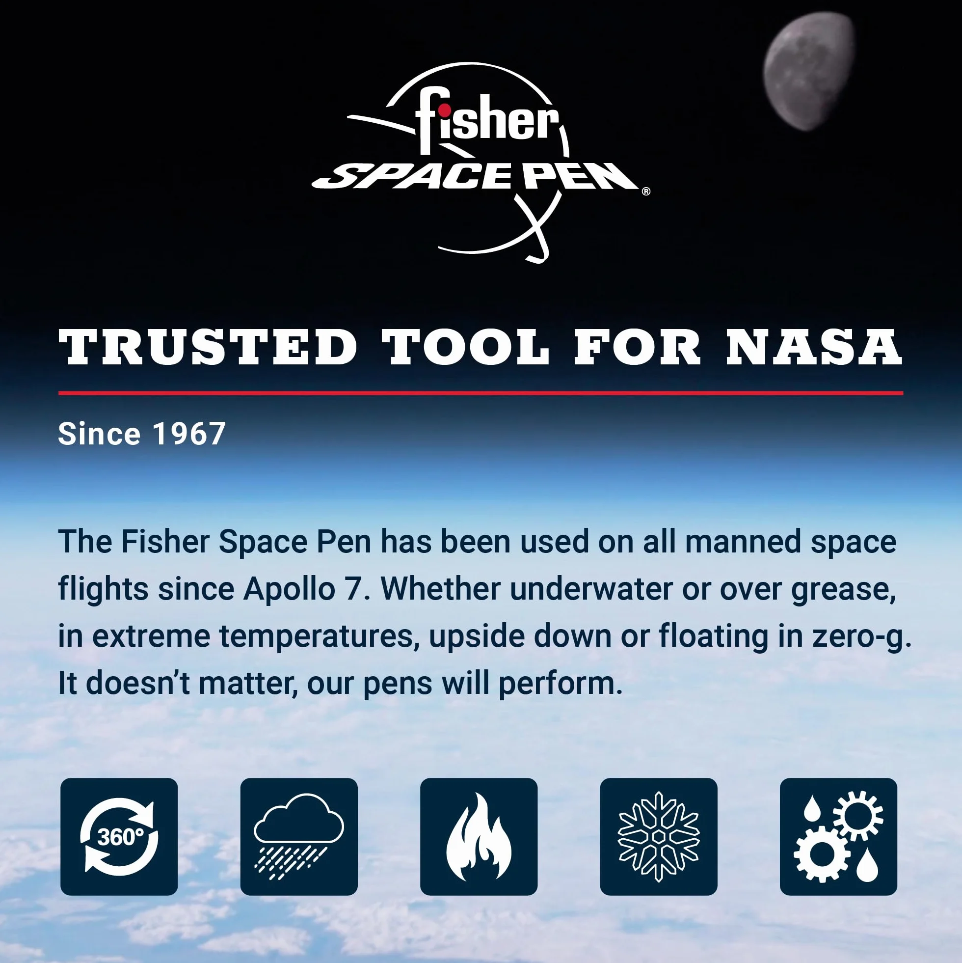 Fisher Space Original Astronaut Chowany długopis, metaliczny