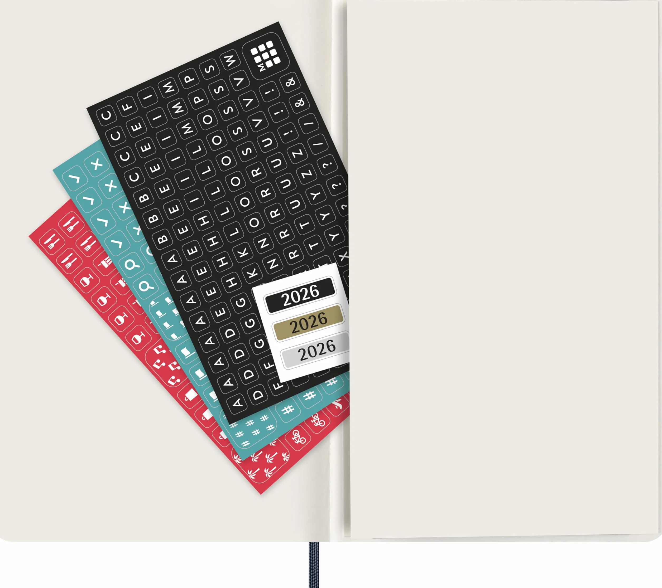 Moleskine 12 Monate Wochen Notizkalender 2026, Large/A5, 1 Wo = 1 Seite, rechts linierte Seite, Weicher Einband, Saphir
