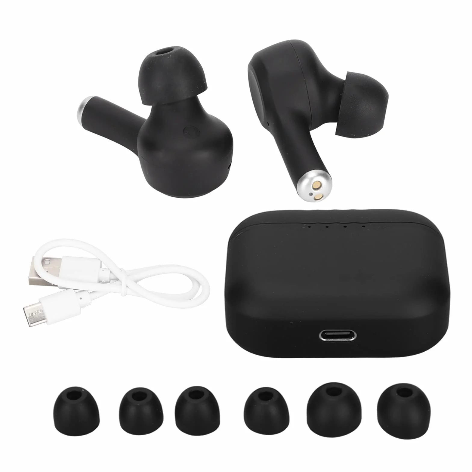 J7 Language Translator -84 Języki 5 Trybów z Bluetooth 5.2, Prawdziwe Bezprzewodowe Wkładki Douszne z Redukcją Szumów do Muzyki i Połączeń.(Czarny)
