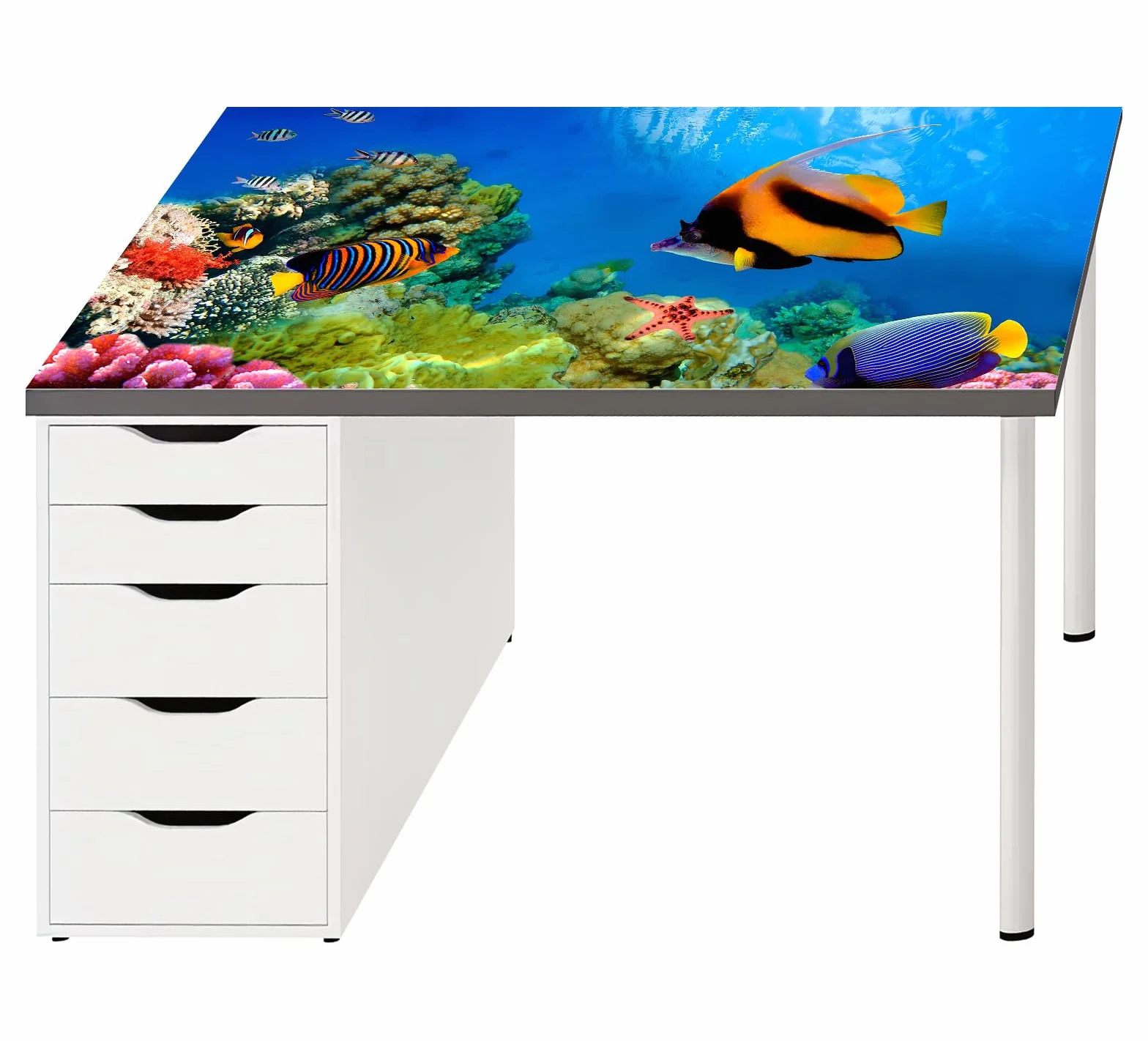 Podkładka ochronna na biurko – chroni biurko przed zadrapaniami i uszkodzeniami – trwała, odporna na wysokie temperatury – łatwa w pielęgnacji, wodoodporna, 120 x 60 cm – kolorowa rafa