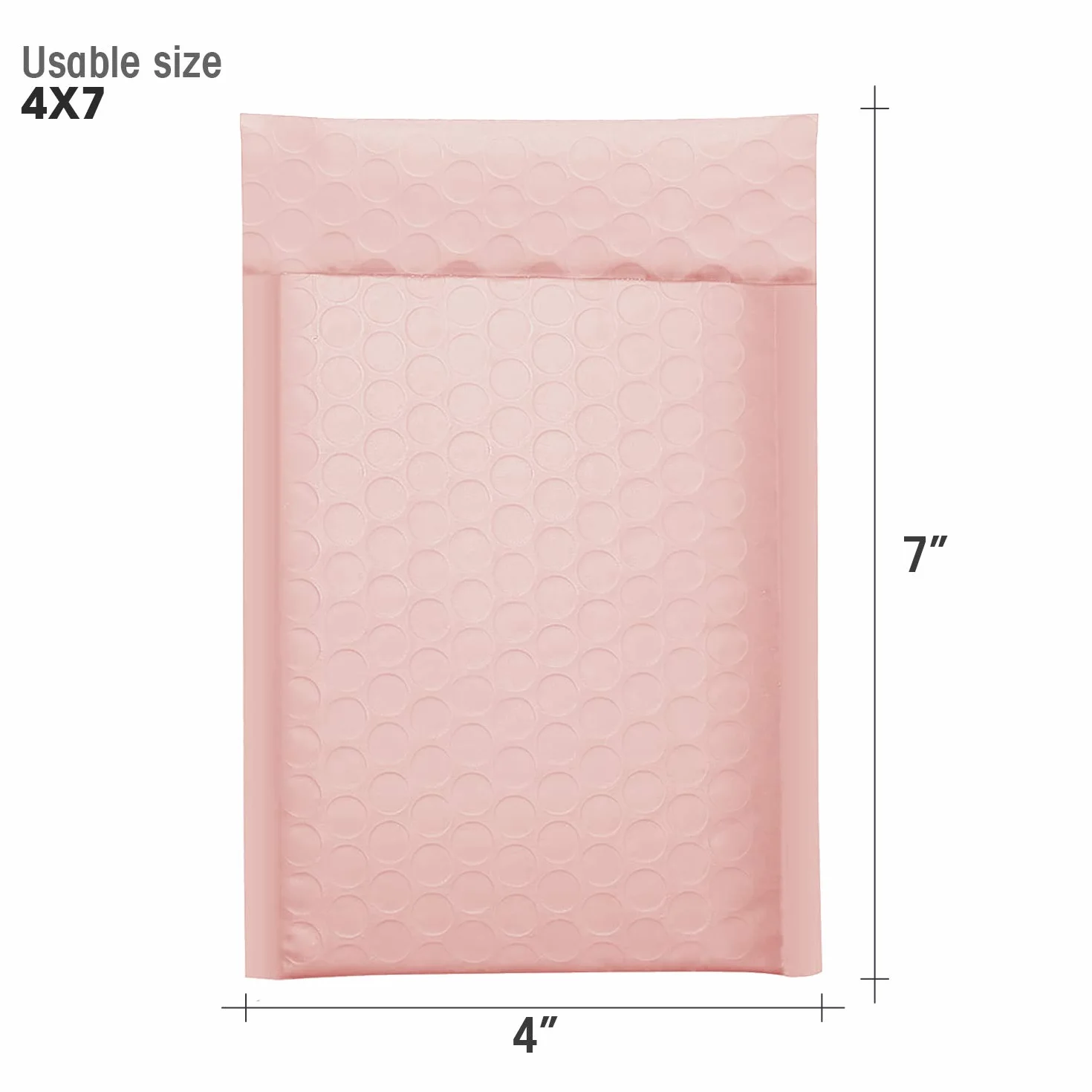 Switory 50 szt. Poly Bubble Mailers, 10,2 x 17,7 cm wyściełane koperty z podszewką bąbelkową torby polimerowe do wysyłki opakowań wysyłkowych samouszczelniające, jasnoróżowe (rozmiar zewnętrzny: 10,2