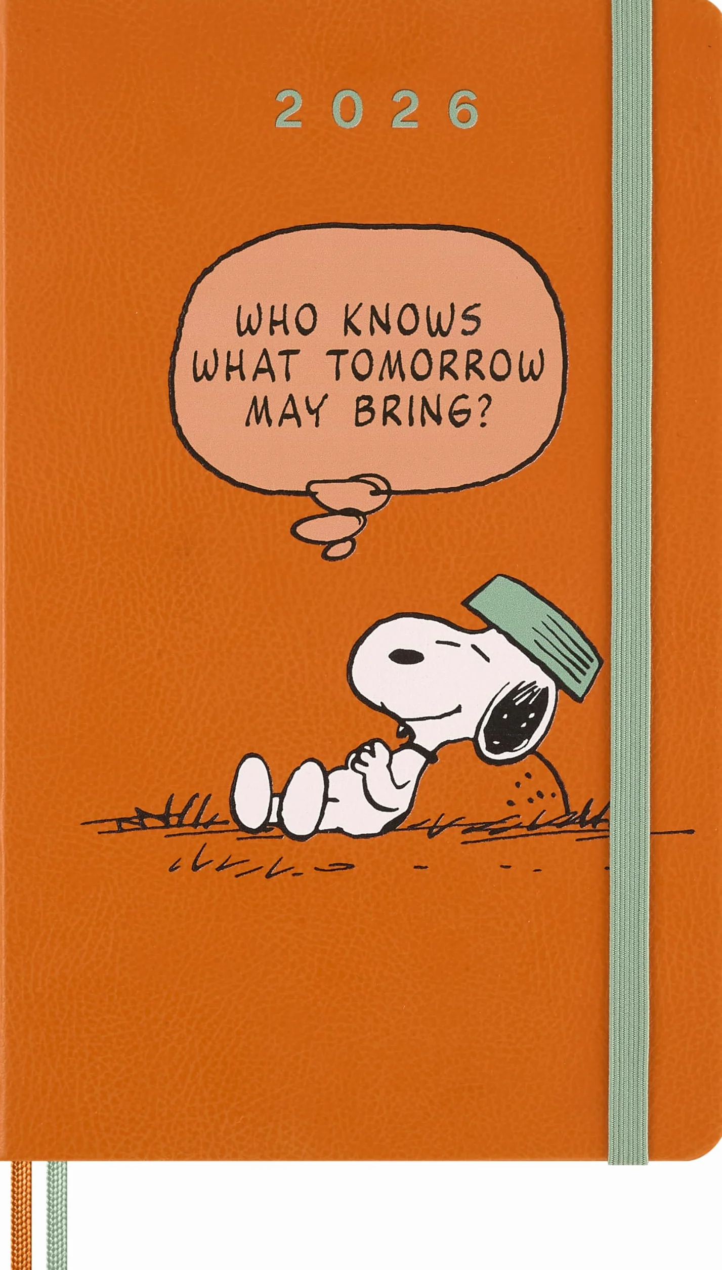 Moleskine 12 Monate Peanuts Snoopy Tomorrow Wochen Notizkalender 2026, L/A5, 1 Wo = 1 Seite, fester Einband, Kadmiumorange