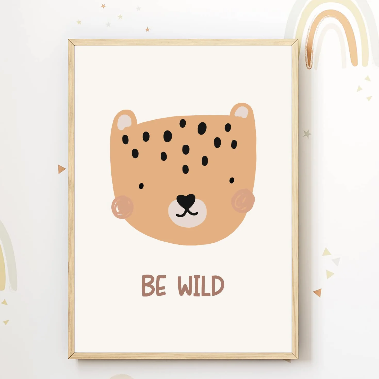 MeinBaby123 Plakat do pokoju dziecięcego zestaw 6 sztuk DIN A4 dekoracja ścienna lew żyrafa tęcza słodkie