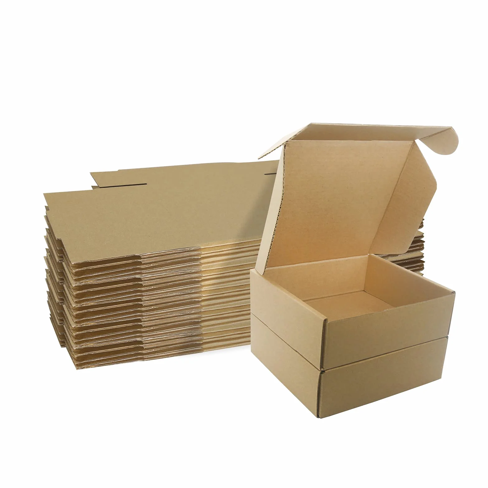 Pudełka do wysyłki z tektury falistej, 15 × 15 × 5 cm Royal Mail mała paczka pocztowa poczta, brązowe pudełka do pakowania dla biznesu, przechowywania lub prezent (opakowanie 25 szt.)