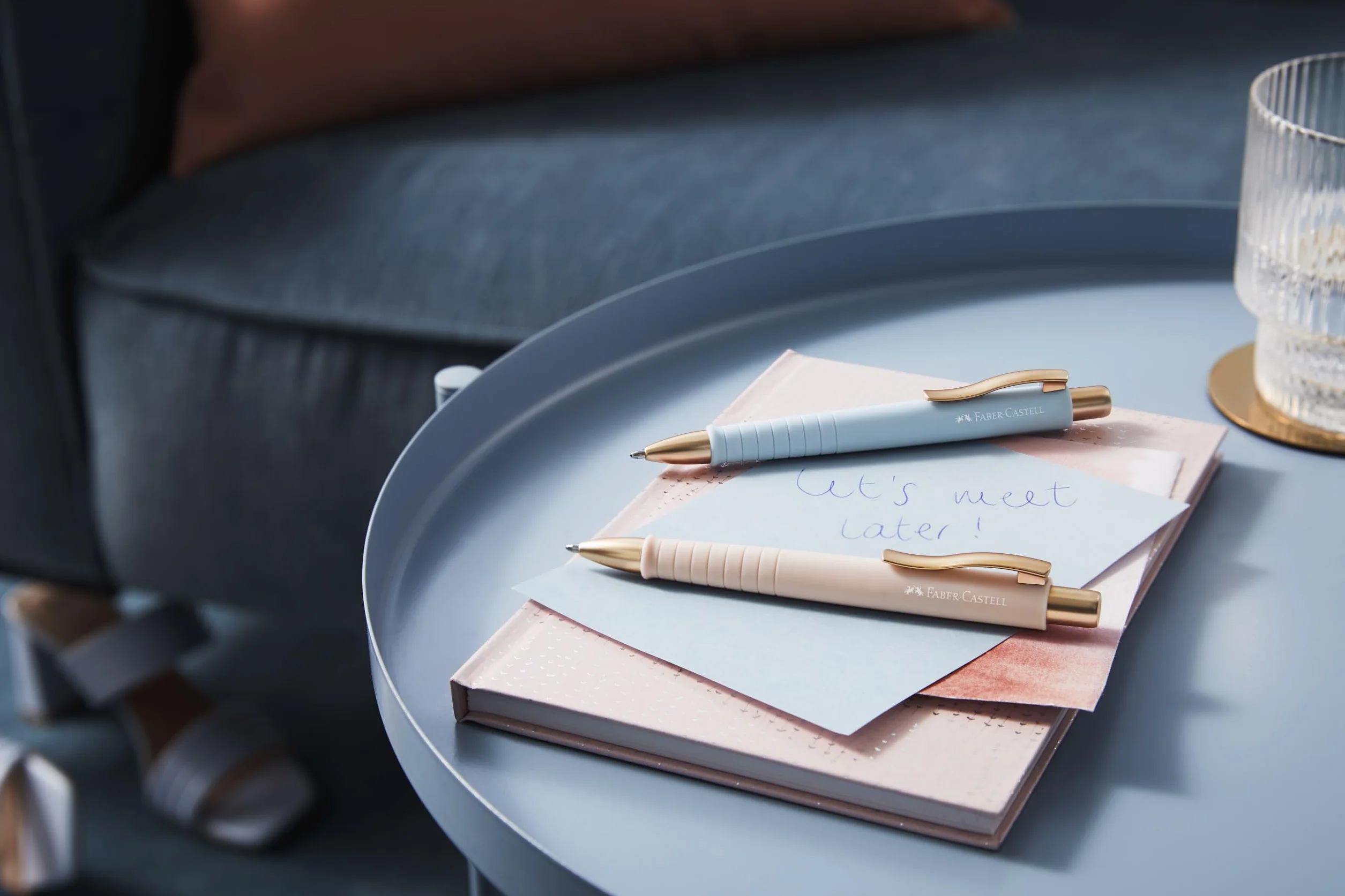 FABER-CASTELL 205092 - Pióro kulkowe Poly Ball blady ró|, 2 sztuki, z wymiennym wkBadem XB, wodoodporne