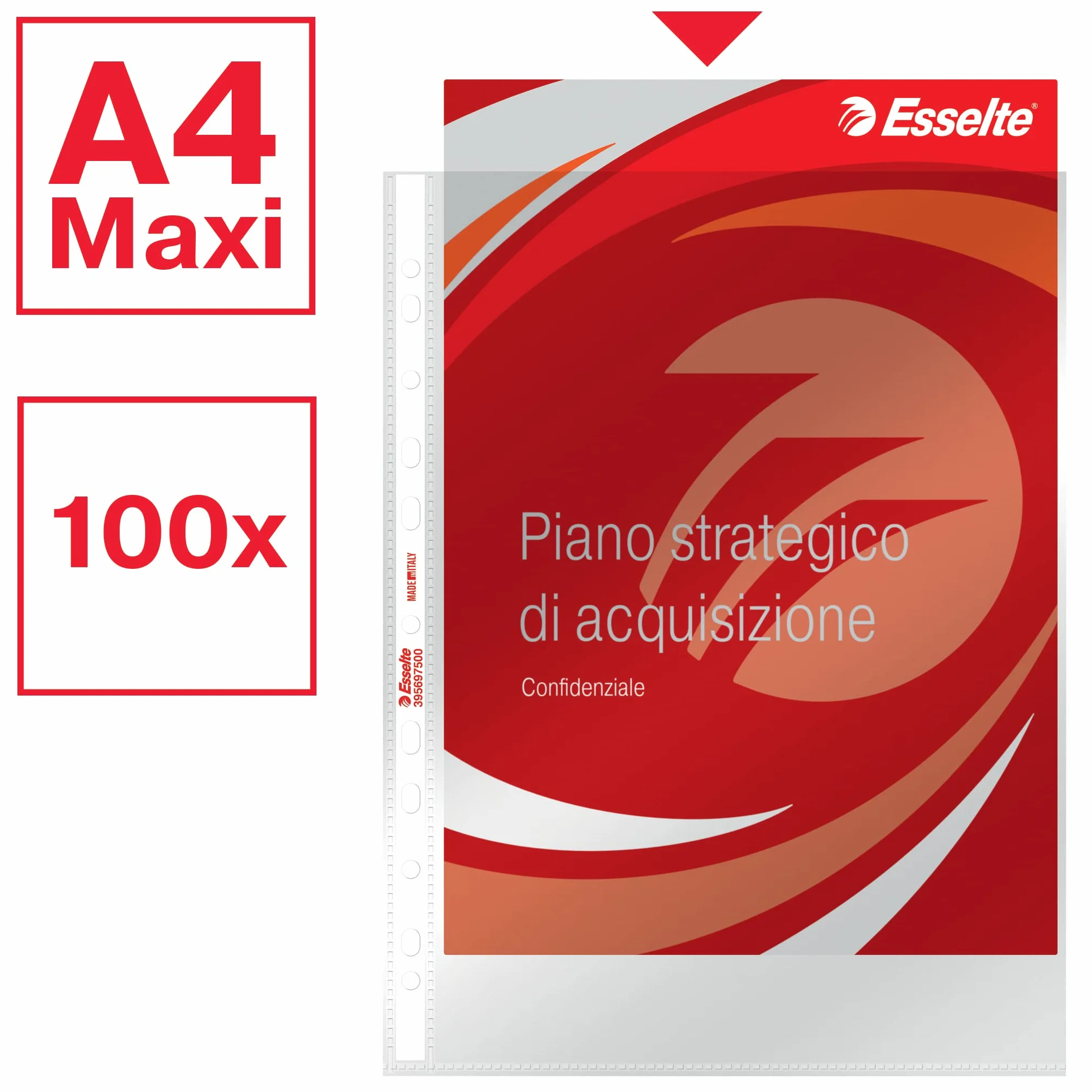 Esselte perforowane koperty, Copy Safe de Luxe, przezroczyste, etui na dokumenty 52 x 30 przezroczyste