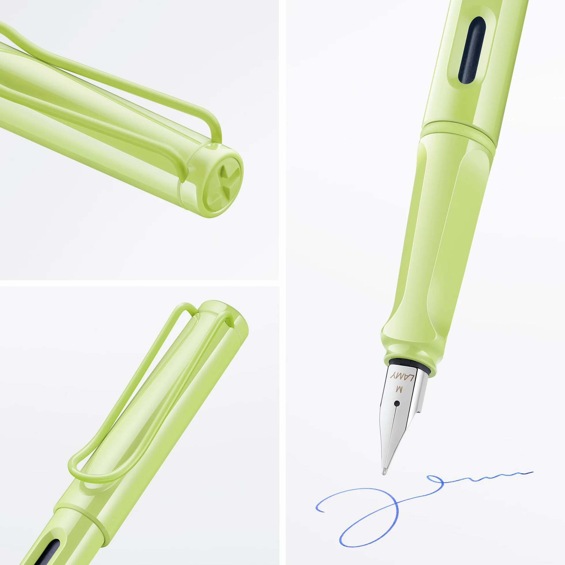 Lamy safari springgreen pióro wieczne z ergonomicznym uchwytem i polerowaną stalówką stalową o szerokości kreski EF – wytrzymałe tworzywo sztuczne ASA – w zestawie wkład atramentowy T 10 niebieski –