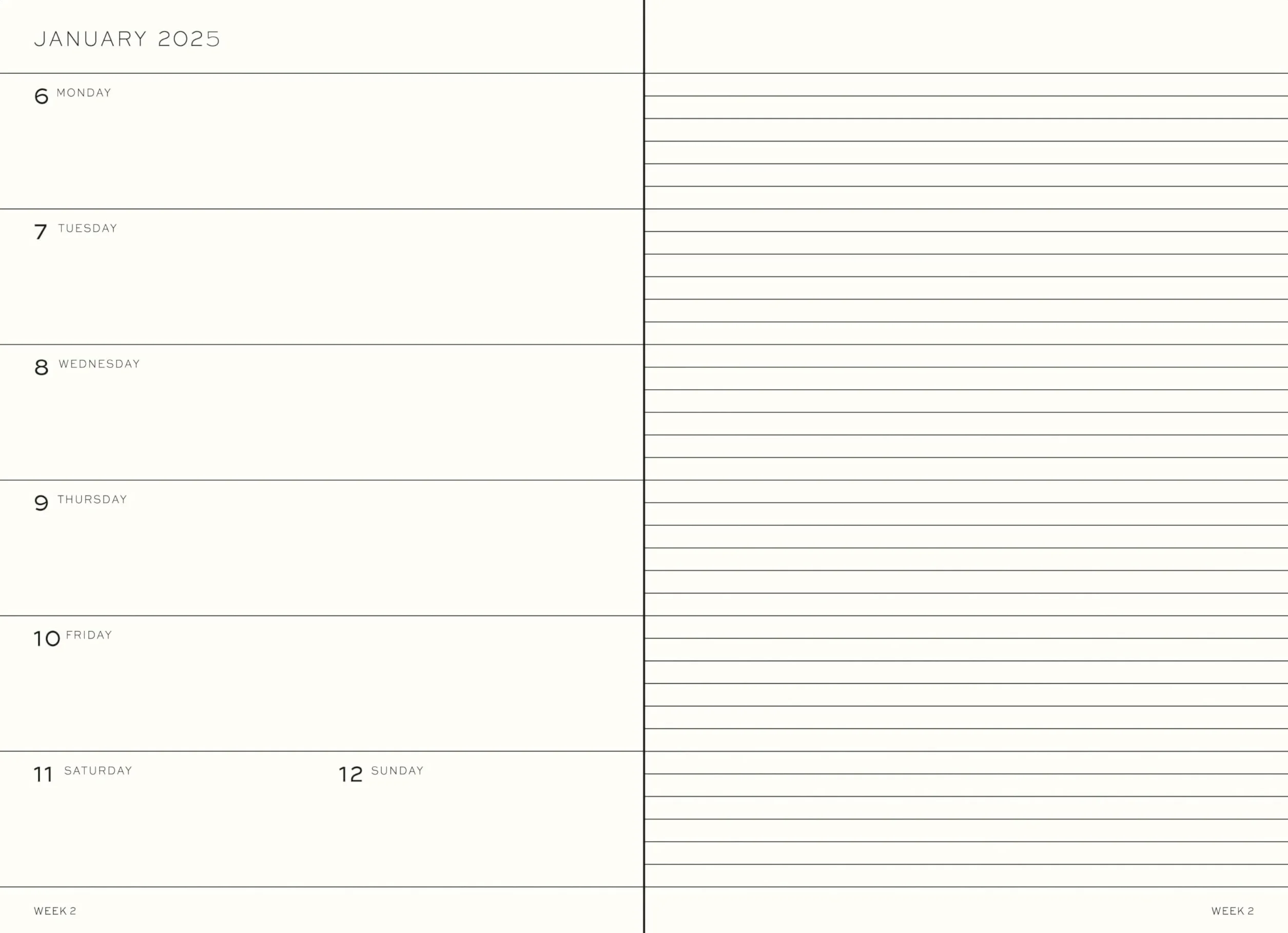 LEUCHTTURM1917 370650 kalendarz tygodniowy i notatnik Pocket (A6) 2025, Sky, angielski
