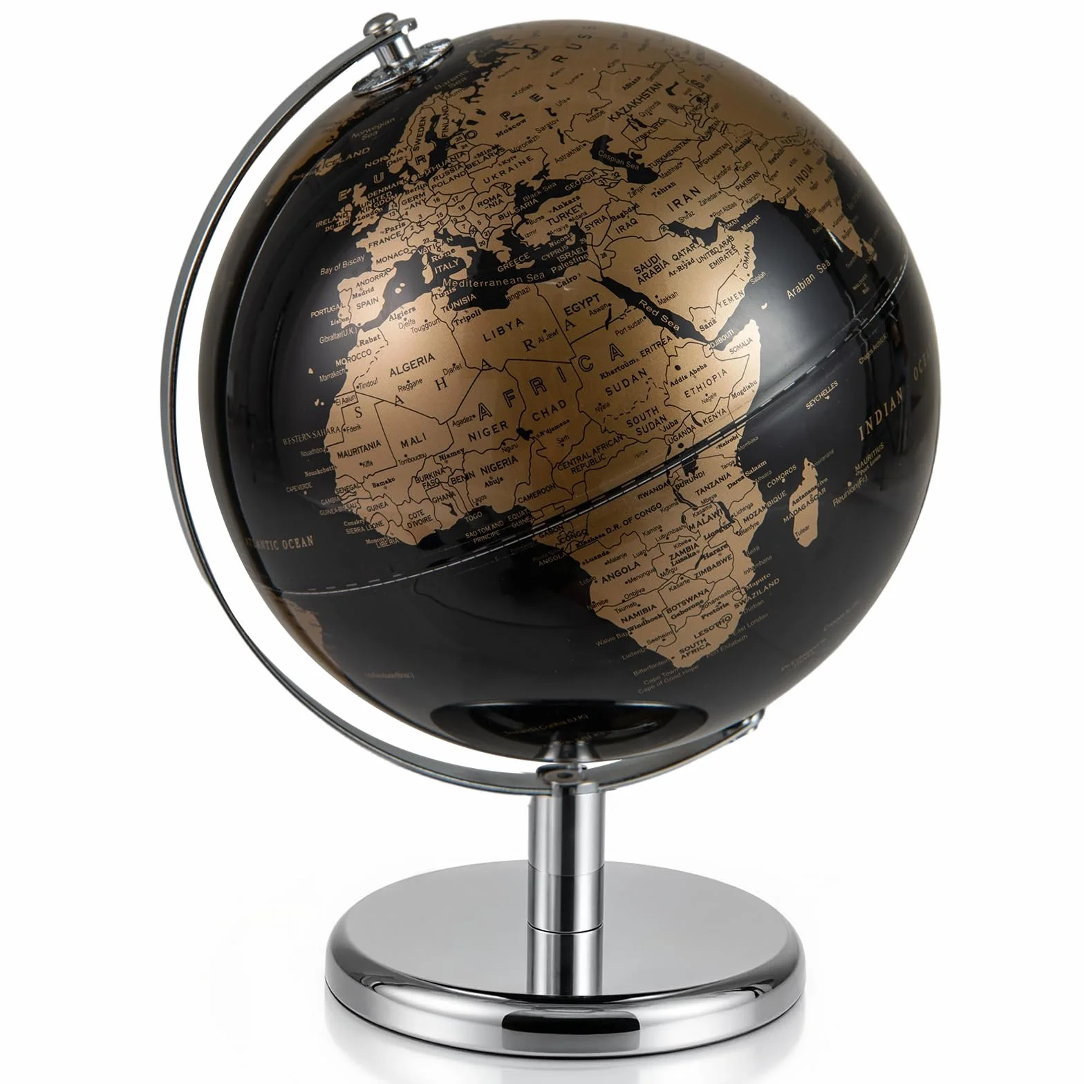COSTWAY Globus 20 cm obracany 360° mapa angielska metalowy stojak edukacyjny geograficzny