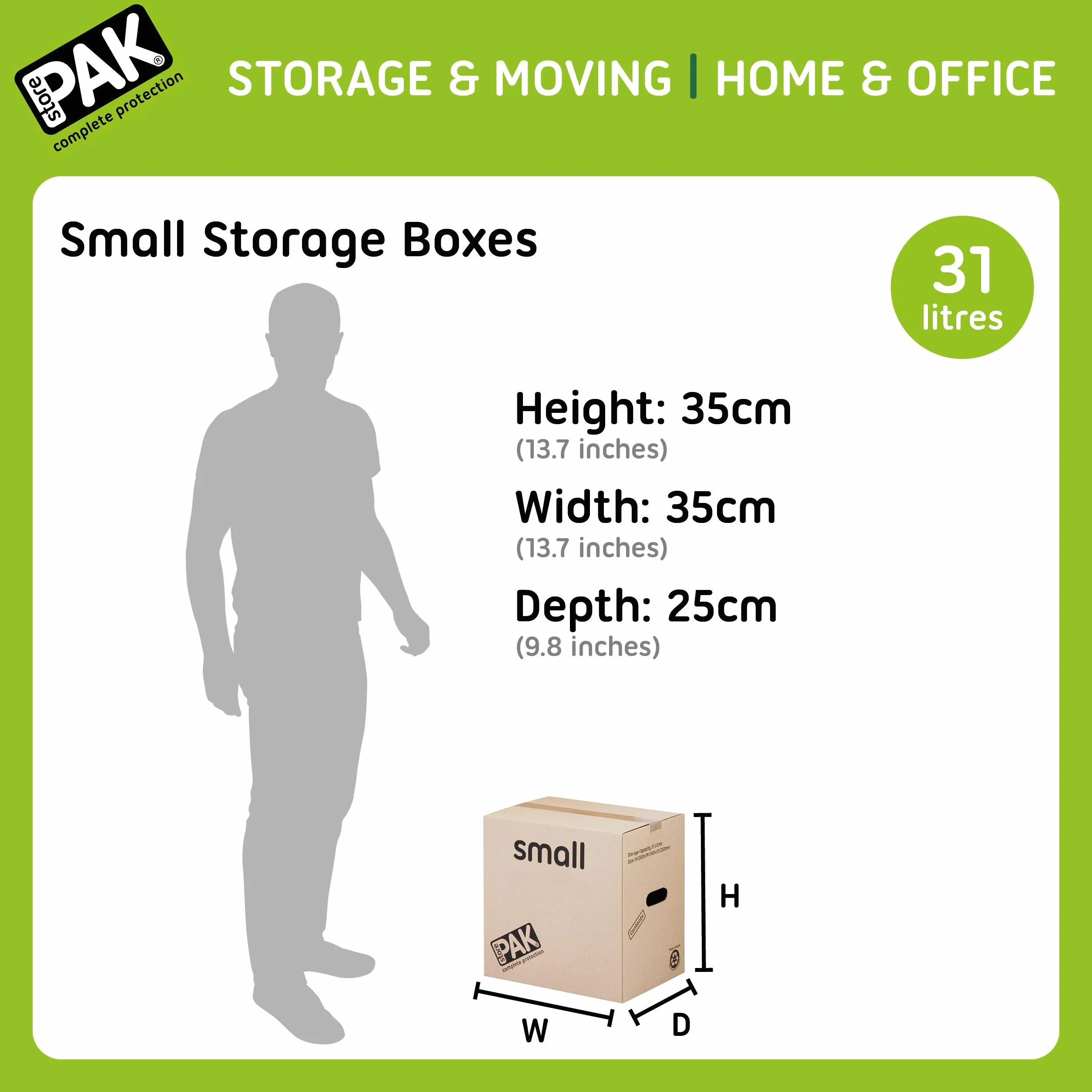 StorePAK 15 mocnych pudełek kartonowych z uchwytami do noszenia, 31 l, idealne do przechowywania, wysyłki, pakowania i przeprowadzki (15 szt.)