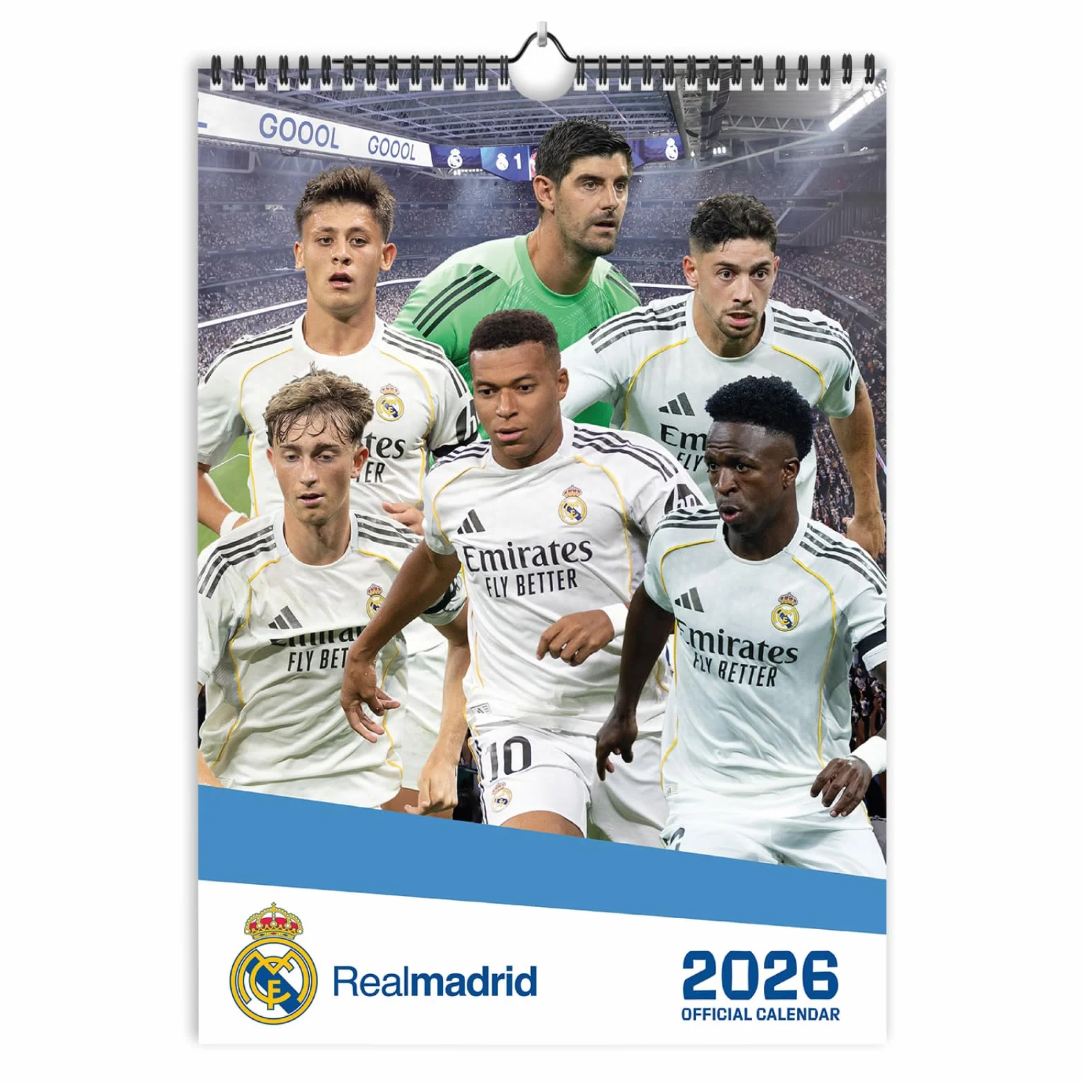 Grupo Erik A3 Wall Calendar 2026 - Real Madrid Calendar 2026 Month To View | A3 Wall Planner, Family Planner Monthly | Real Madrid Gifts Under 10 Pounds, Football Gifts For Friends