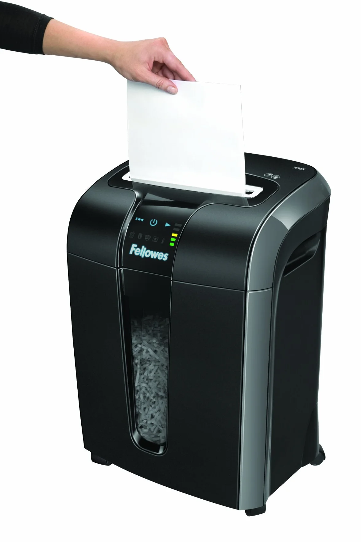 Fellowes Powershred 73Ci 4601101 Niszczarka do Papieru, Czarny/Srebrny, Do 12 Arkuszy