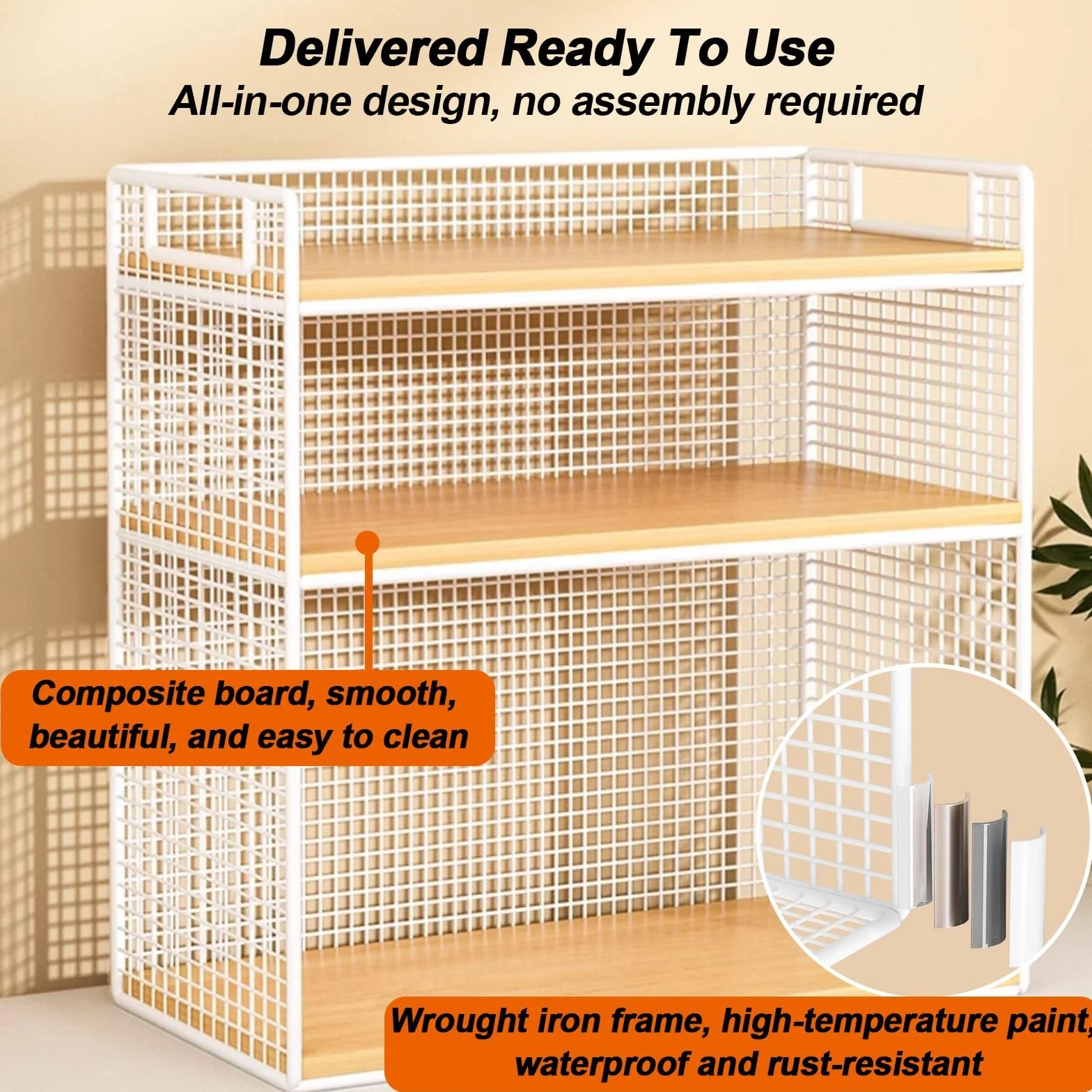 3-poziomowa Metalowa Nadstawka na Biurko, Organizer na Półkę, Do Biura, Akademika, Konstrukcja Jednoczęściowa, Nośność Pojedynczej Warstwy 10 Kg(Black,40x16x34cm)