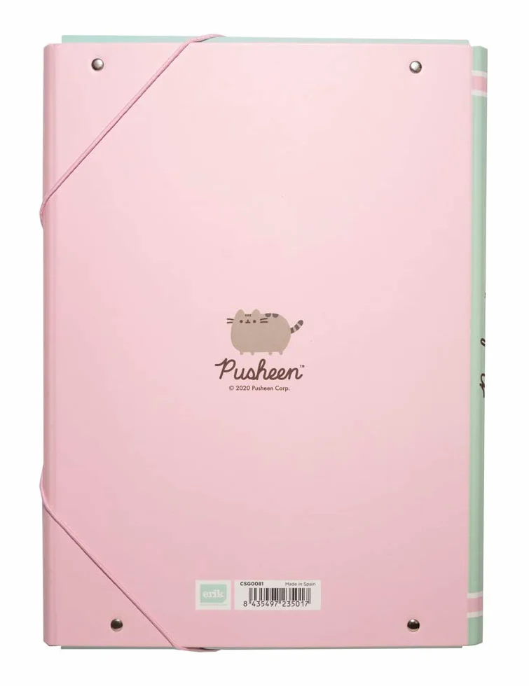 Grupo Erik: Twarda teczka Pusheen Foodie, rozszerzalna teczka na dokumenty A4, 34 x 24,5 cm, 3-klapowa teczka z gumką, teczka na dokumenty z kartonu, oficjalna licencja