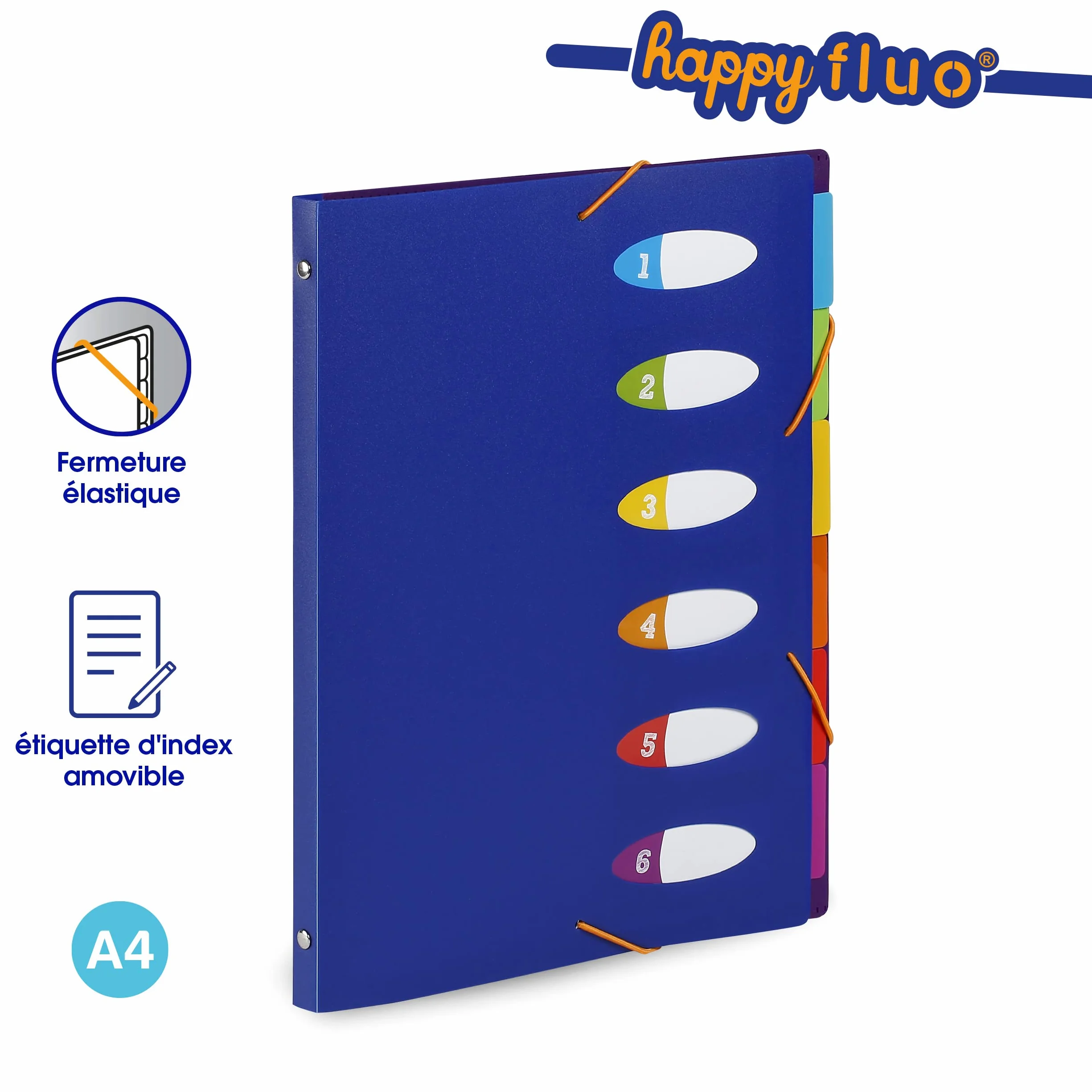 Viquel Polipropylen z 6 przegrodami z wbudowaną neonową podkładką papierową Happy