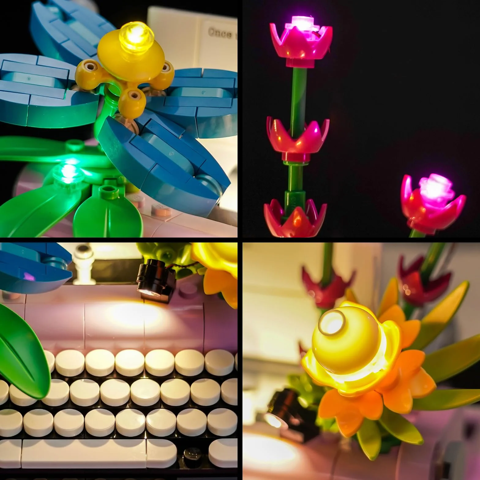 Zestaw oświetlenia LED kompatybilny z Lego Typewriter with Flowers 31169 (bez modelu), zestaw do dekoracji kompatybilny z Lego Typewriter with Flowers (model z klocków)