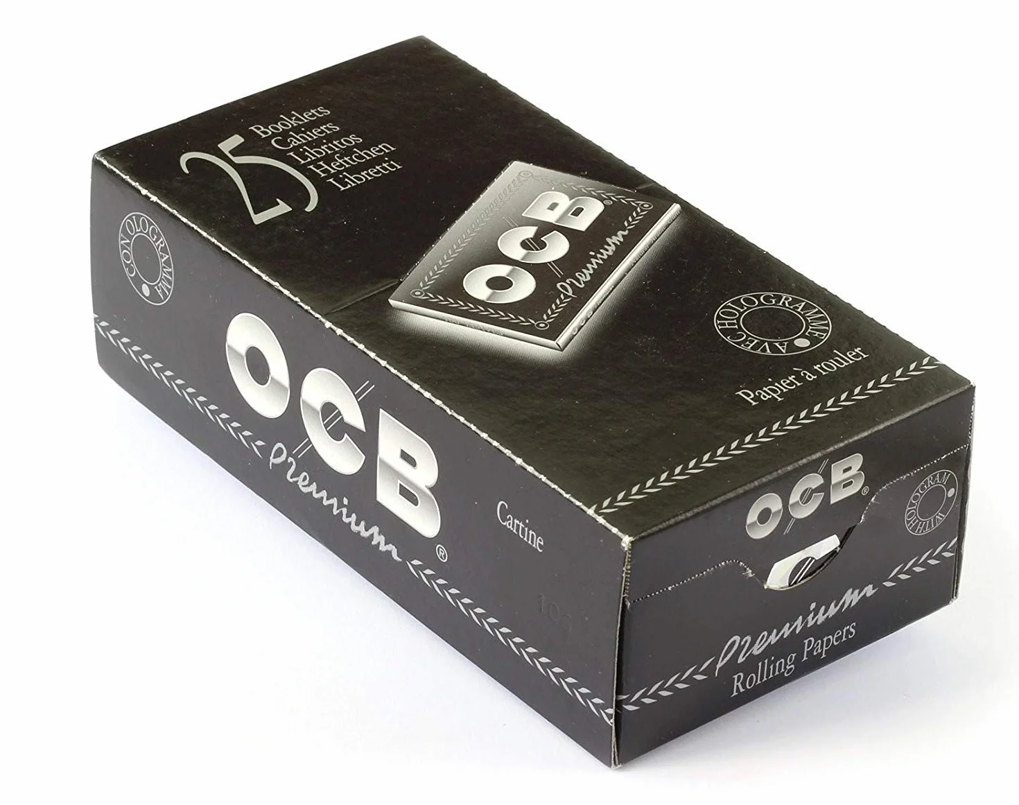 OCB 16706 Premium krótki nr 4 czarny, 25 zeszytów po 100 kartek (36 x 69 mm)