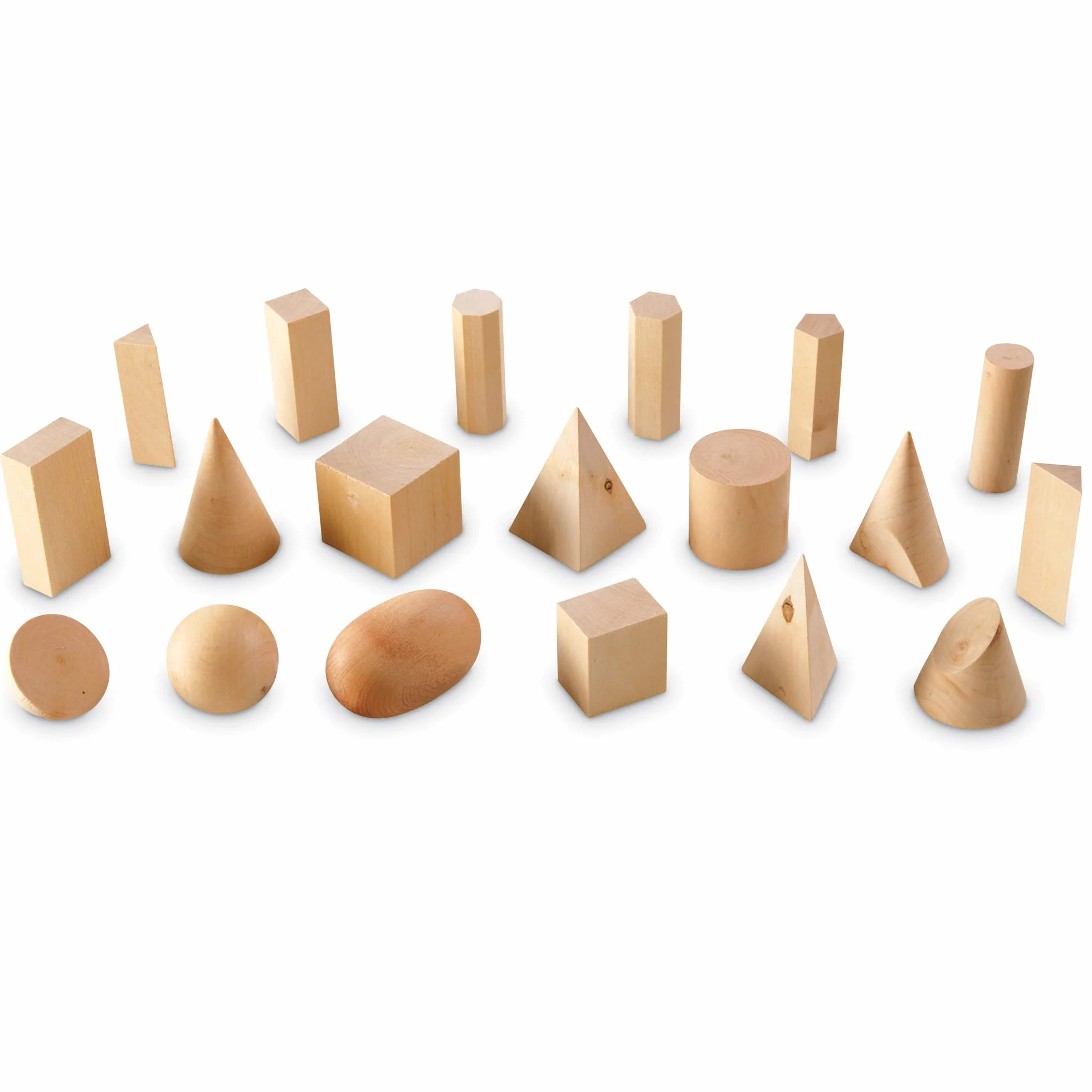 Learning Resources Drewniane Geometryczny Cialo Stale 19-Kawałek Zestaw