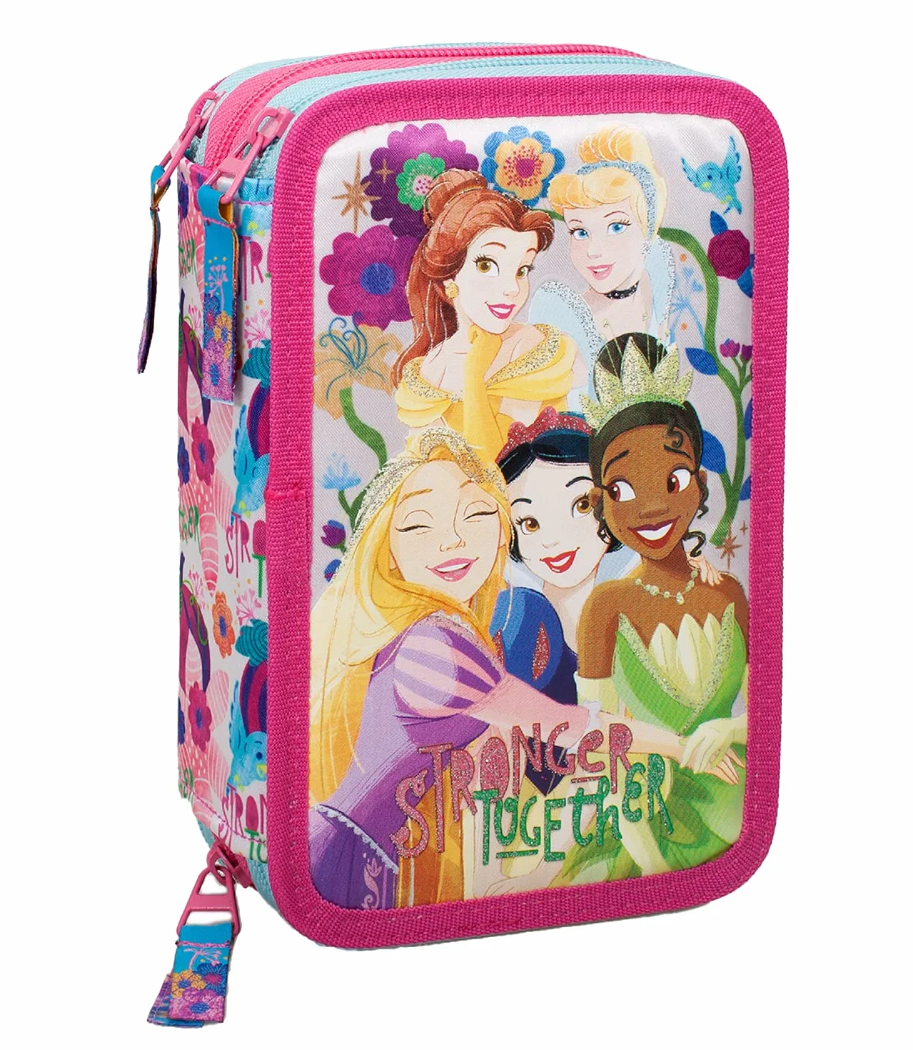 L'ERBAVOGLIO Piórnik szkolny z 3 zamkami Disney Princess 44 sztuk