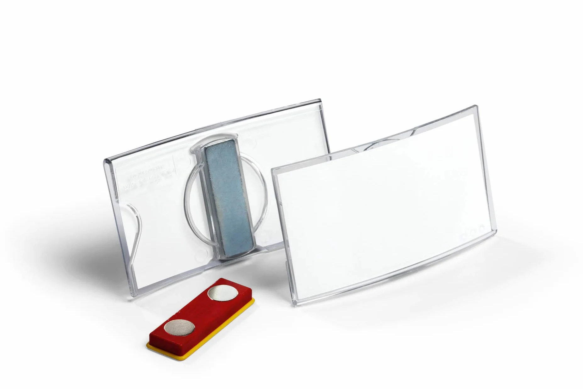 Durable 812319 Identyfikator z magnesem (40 x 75 mm), opak. 25 sztuk, przezroczysty.