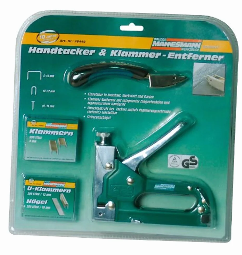 Brüder Mannesmann Zszywacz + zmywacz zszywek + zszywki w zestawie, M48440
