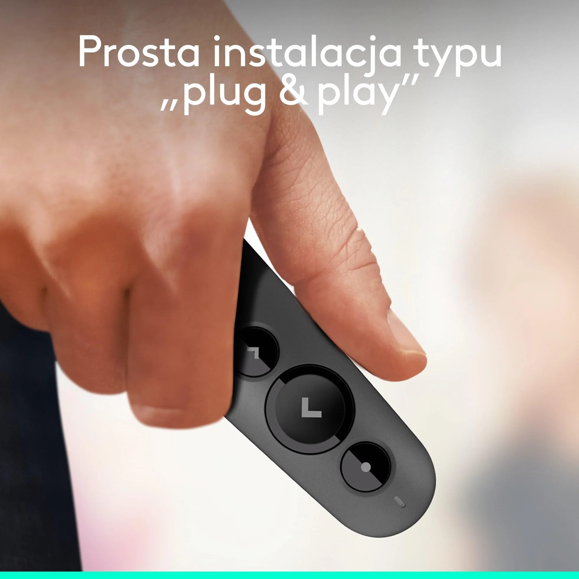 Logitech R500s Laserowy wskaźnik/Pilot do prezentacji (Klasa 1) – Bluetooth i USB; uniwersalna kompatybilność, inteligentna bateria: 12 miesięcy użytkowania -Ciemno szary