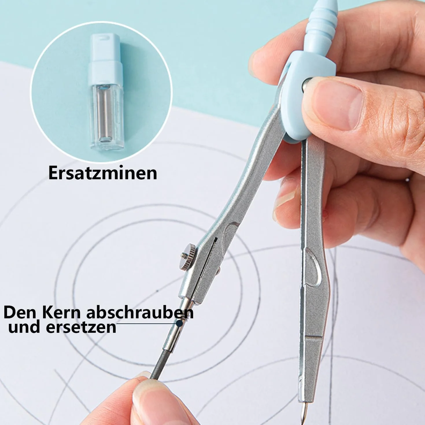 Zestaw cyrkieli klasy premium, z szybką regulacją, do szkoły podstawowej 4 klasy, 9-częściowy zestaw geometryczny, praktyczny zestaw matematyczny do szkoły, biura, na uczelnię, do rysowania,