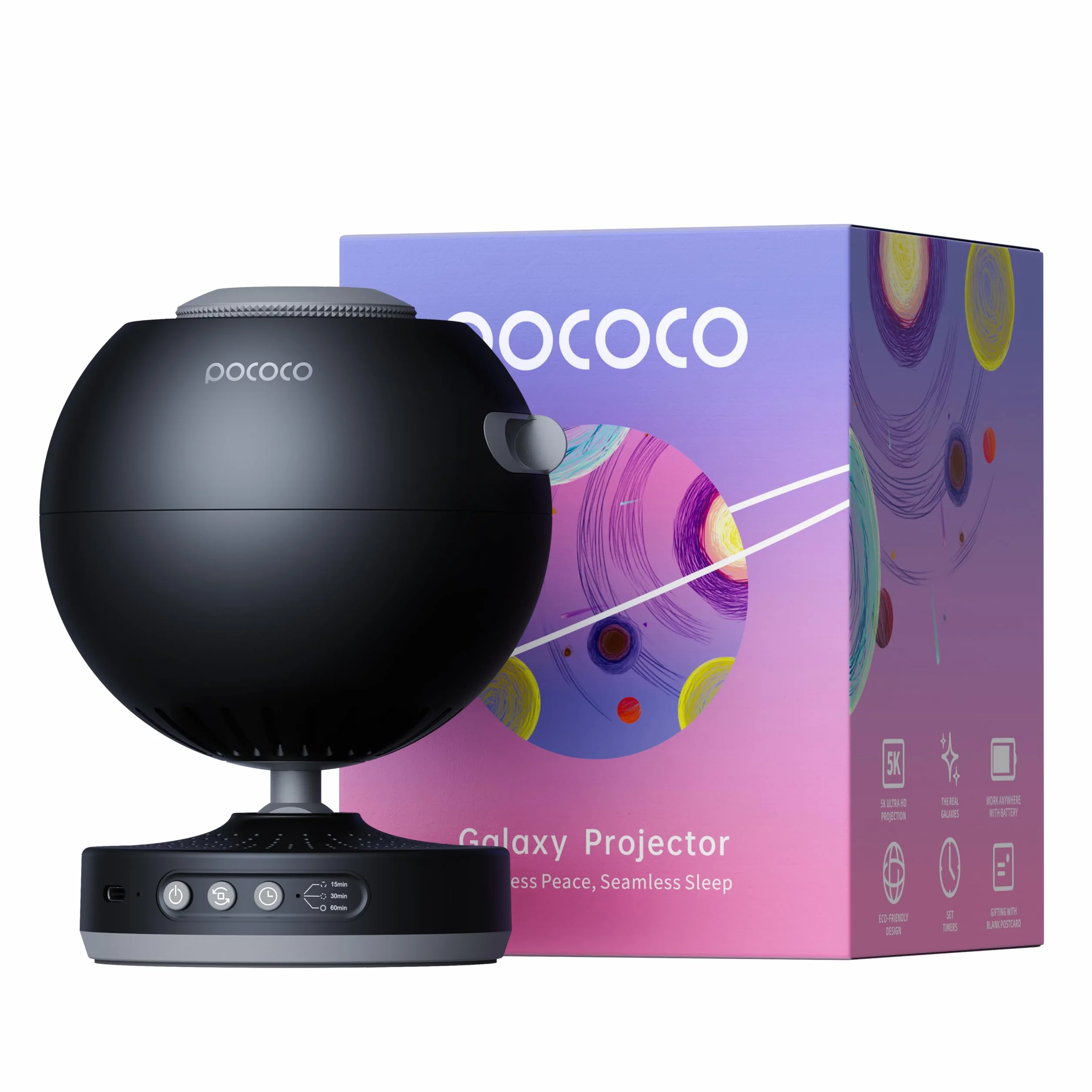 POCOCO Galaxy Lite Star Projector, Starry Sky Projector Home Planetarium Night Light for Kids Room Decoration Gift