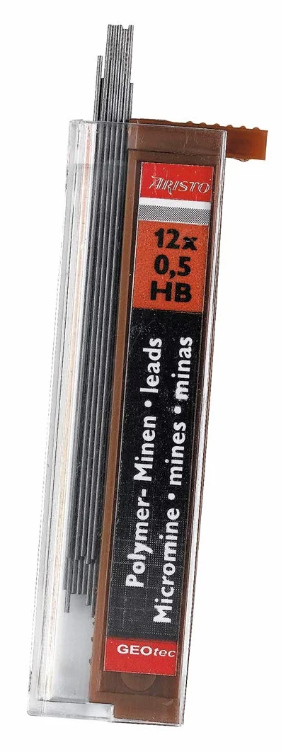 Aristo AR80078 9-częściowy zestaw szkolny (cyrkiel z 2 przegubami i bogatymi akcesoriami, ołówek automatyczny z wkładami zapasowymi 0,5 mm, 2 pigmenty, gumka do ścierania), srebrno-czarny