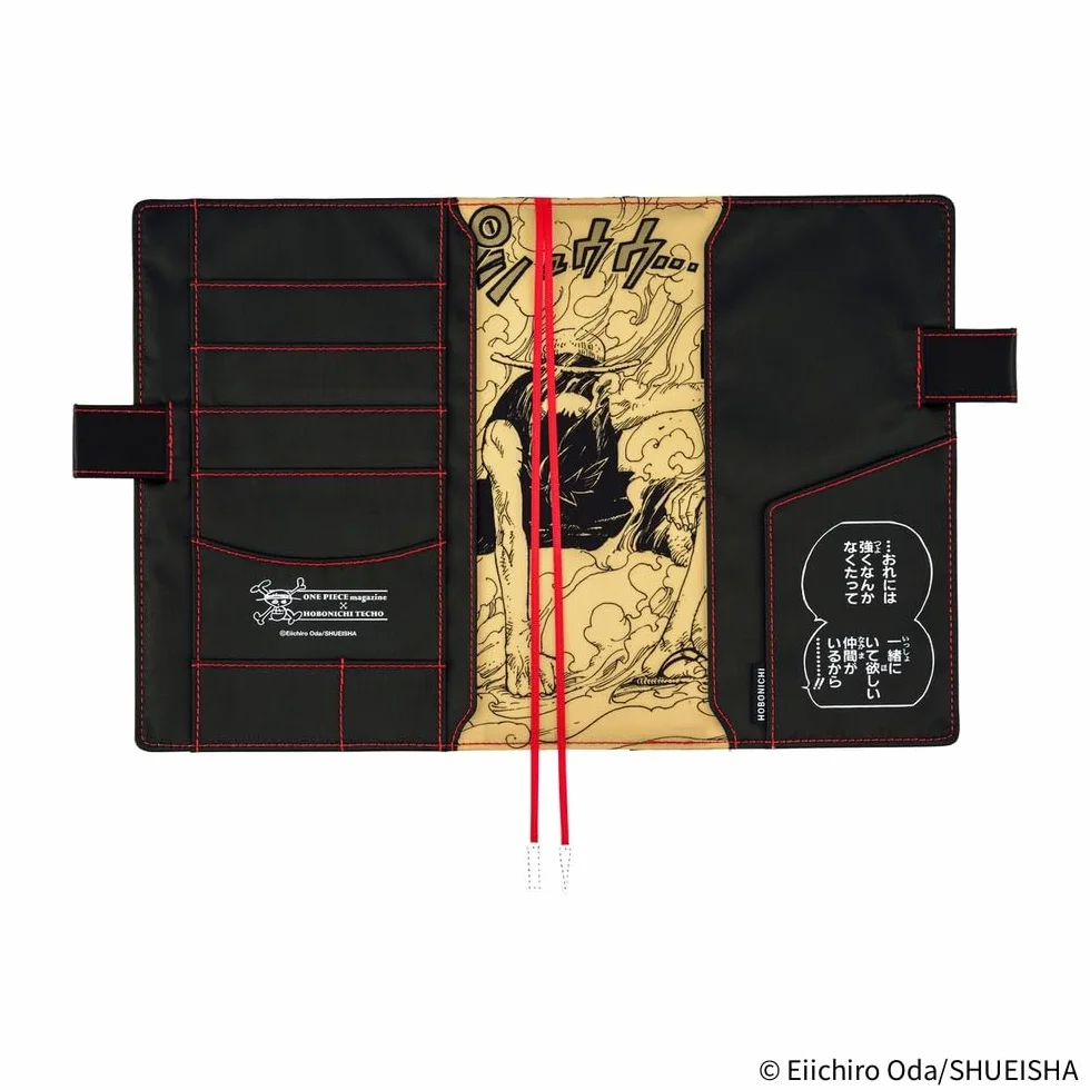 Hobonichi Techo pokrowiec na planer A5 – ONE PIECE magazine: Straw Hat Luffy (czarny) (rozmiar Cousin, tylko okładka)