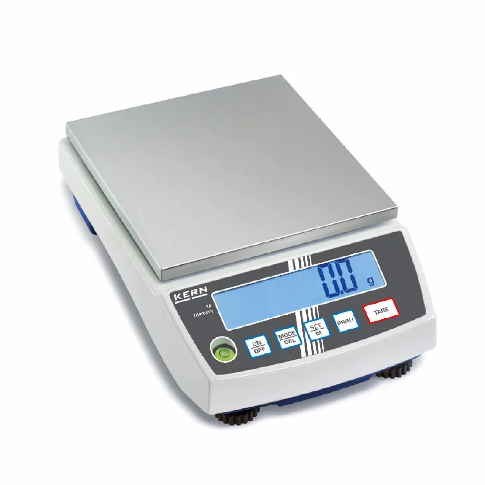 KERN Waga precyzyjna PCB 6000-1 (waga laboratoryjna, płyta obciążeniowa 150 x 170 mm, zakres ważenia maks. 6000 g, odczyt 0,1 g, powtarzalność 0,1 g, liniowość 0,3 g)