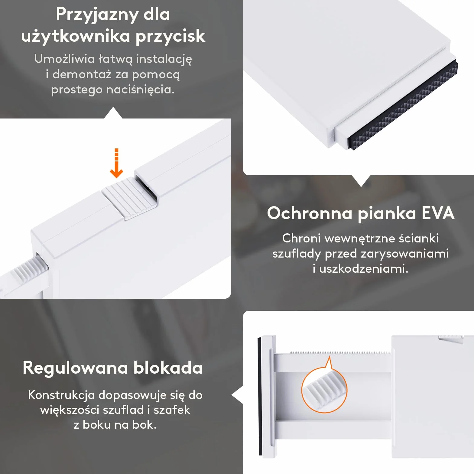 Lifewit Organizery do Szuflad 10 cm, 34,3-55,9 cm, Regulowane Separatory