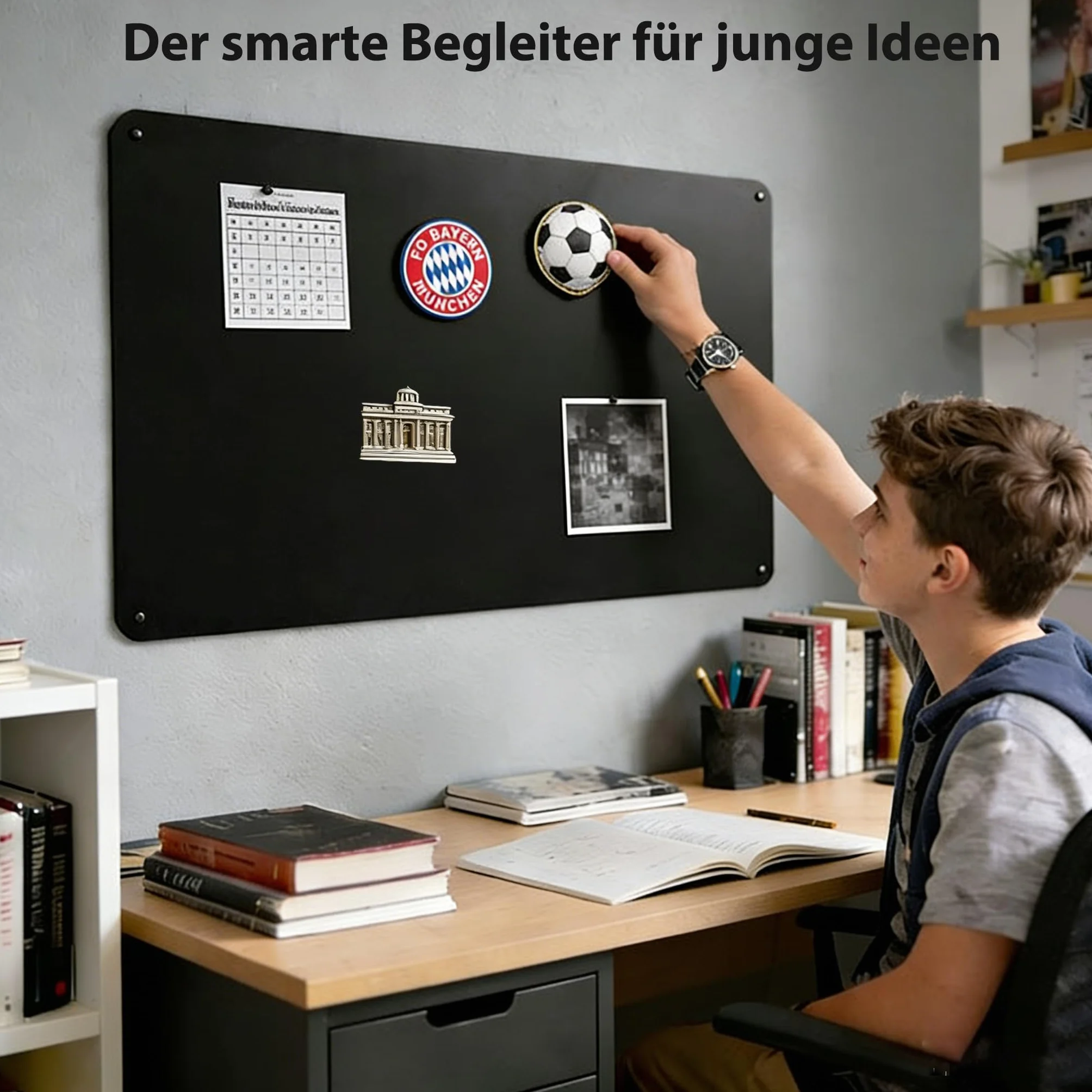 Tablica magnetyczna czarna 30 x 70 cm: magnesy na urlop z dużą siłą magnetyczną do zdjęć i pamiątek – matowa tablica magnetyczna do salonu, biura | idealna dla miłośników podróży